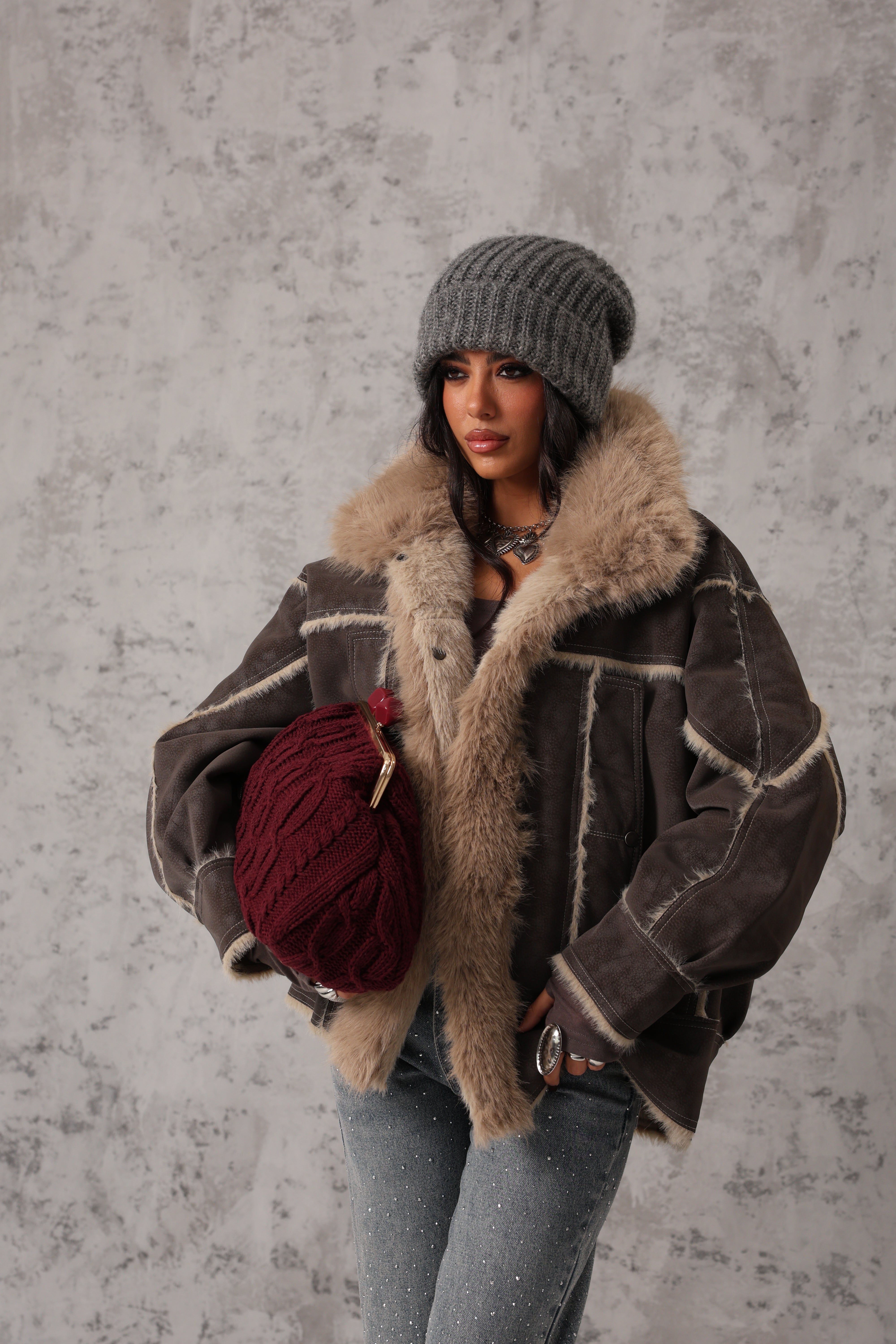 MONTONE ERMY MARRONE/BEIGE