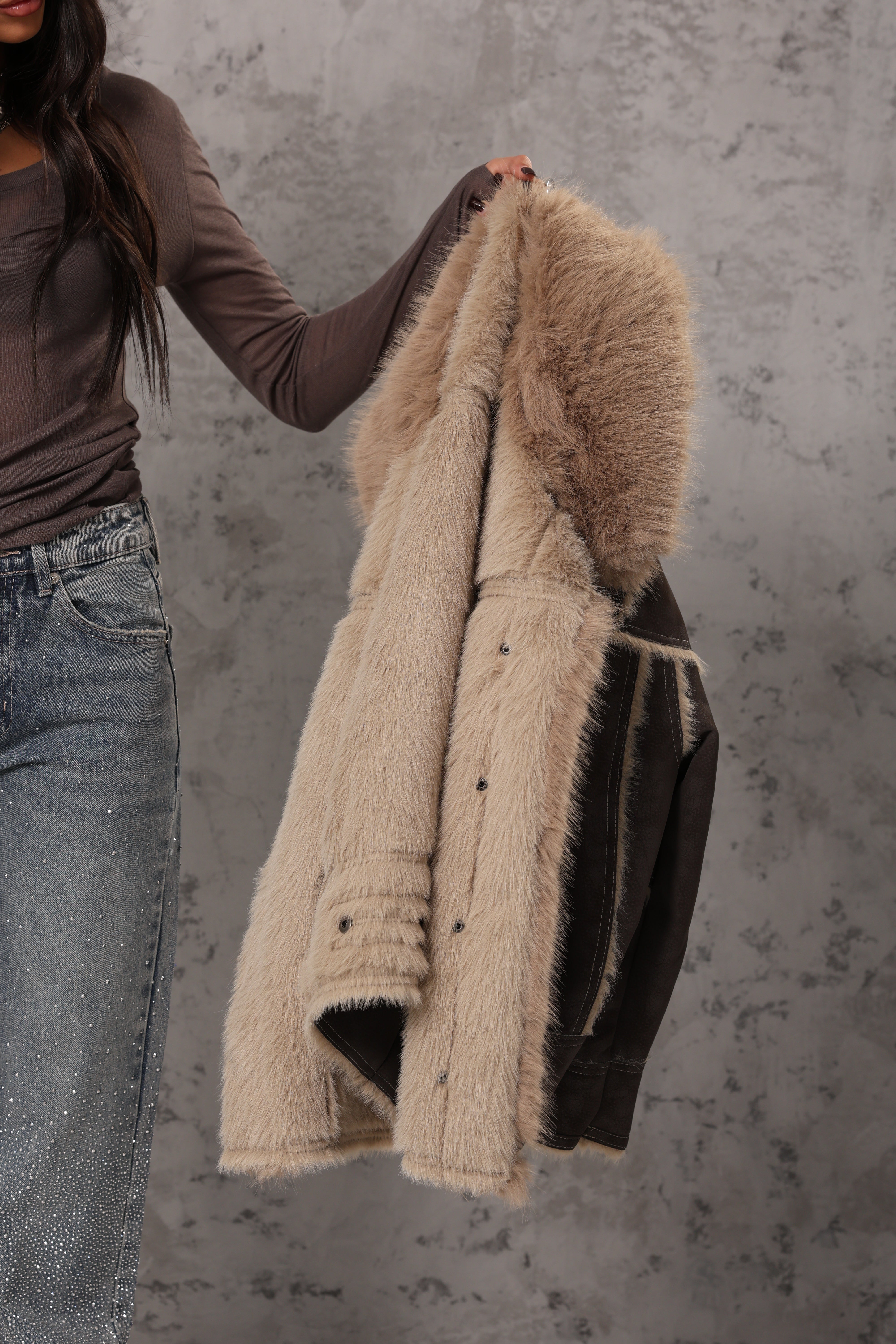 MONTONE ERMY MARRONE/BEIGE