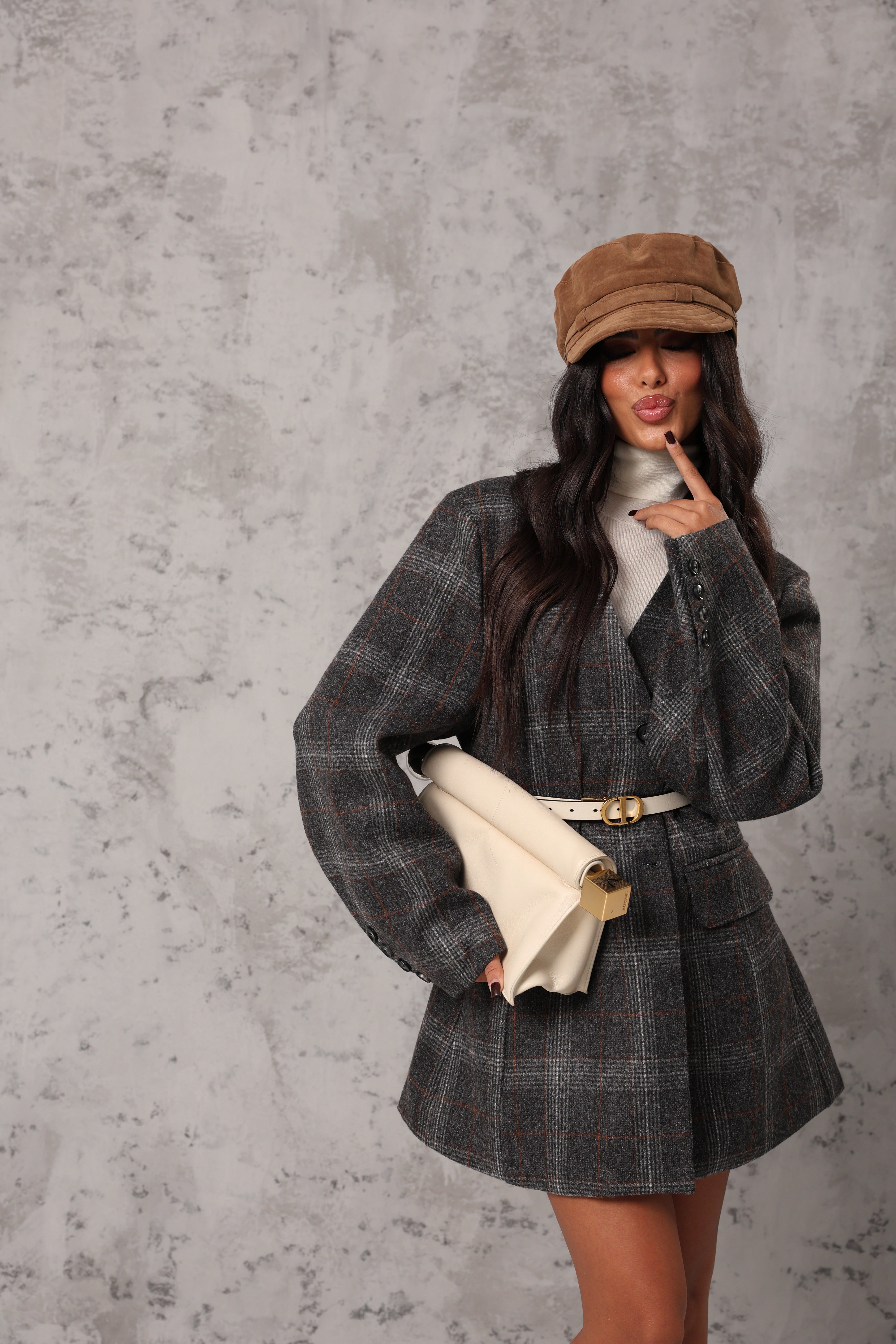 VESTITO TARTAN ROBBY GRIGIO