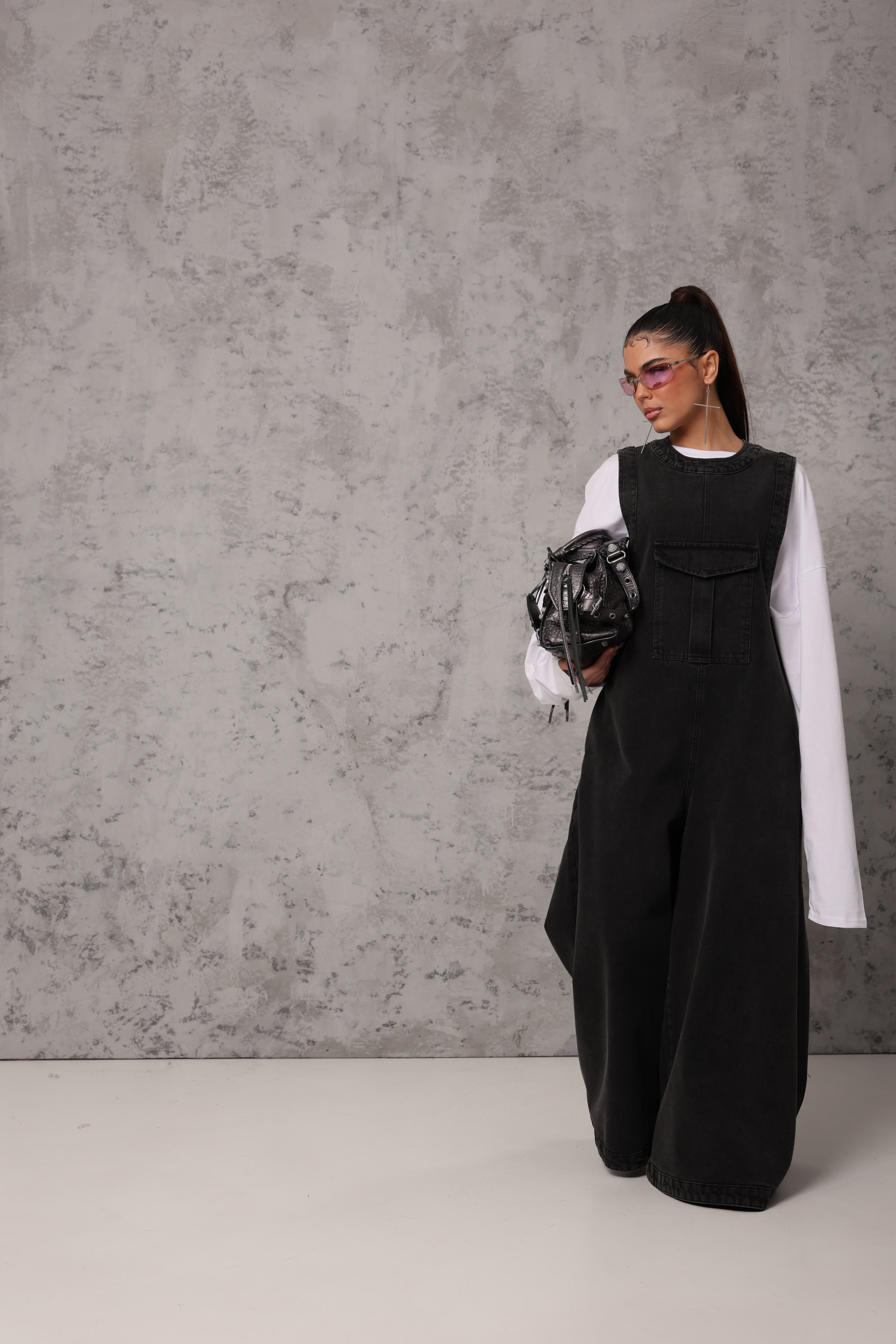 SALOPETTE JOLENE DENIM NERA