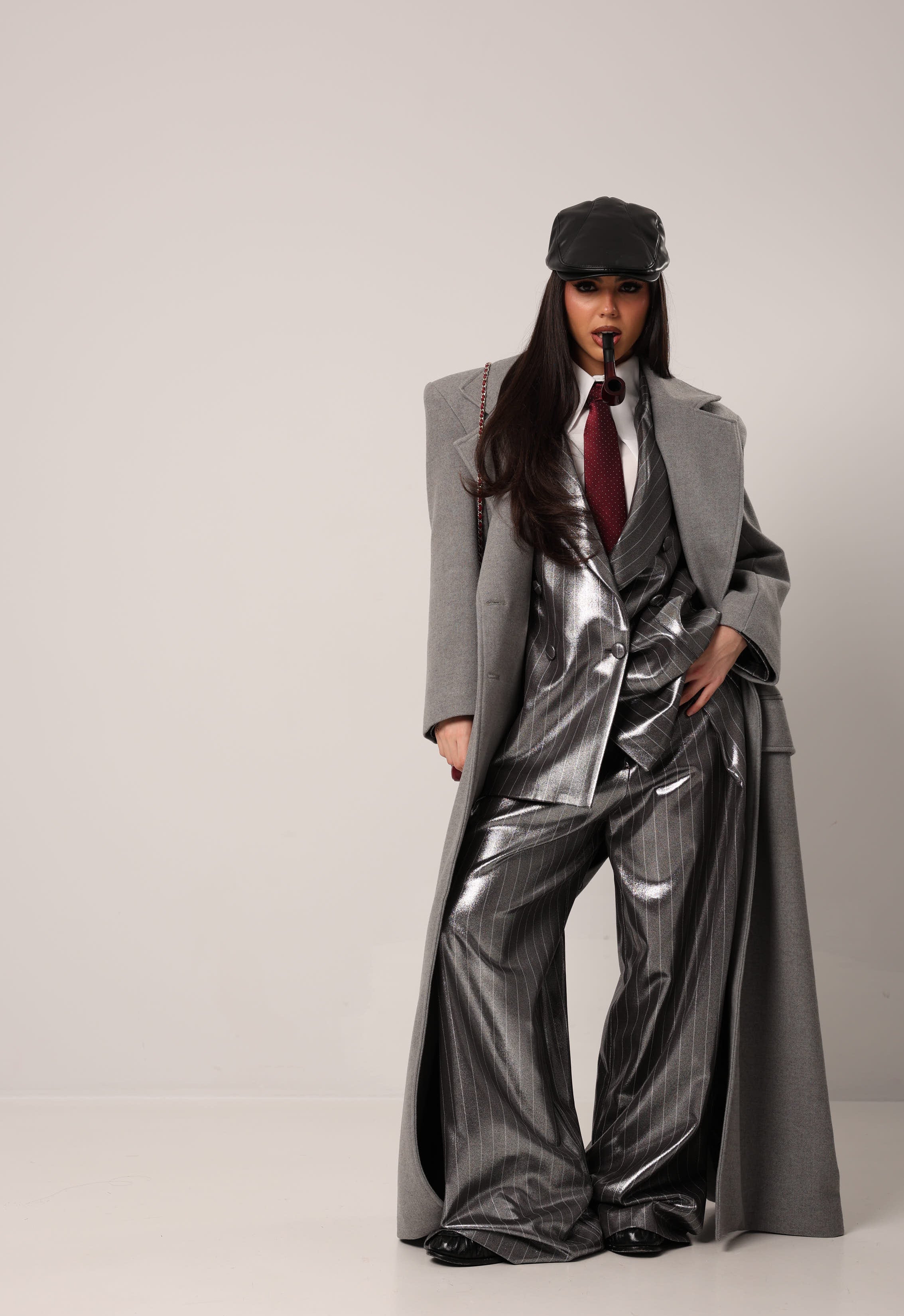 PANTALONI GESSATI ICONIZE SILVER BY MARZIA MANGO