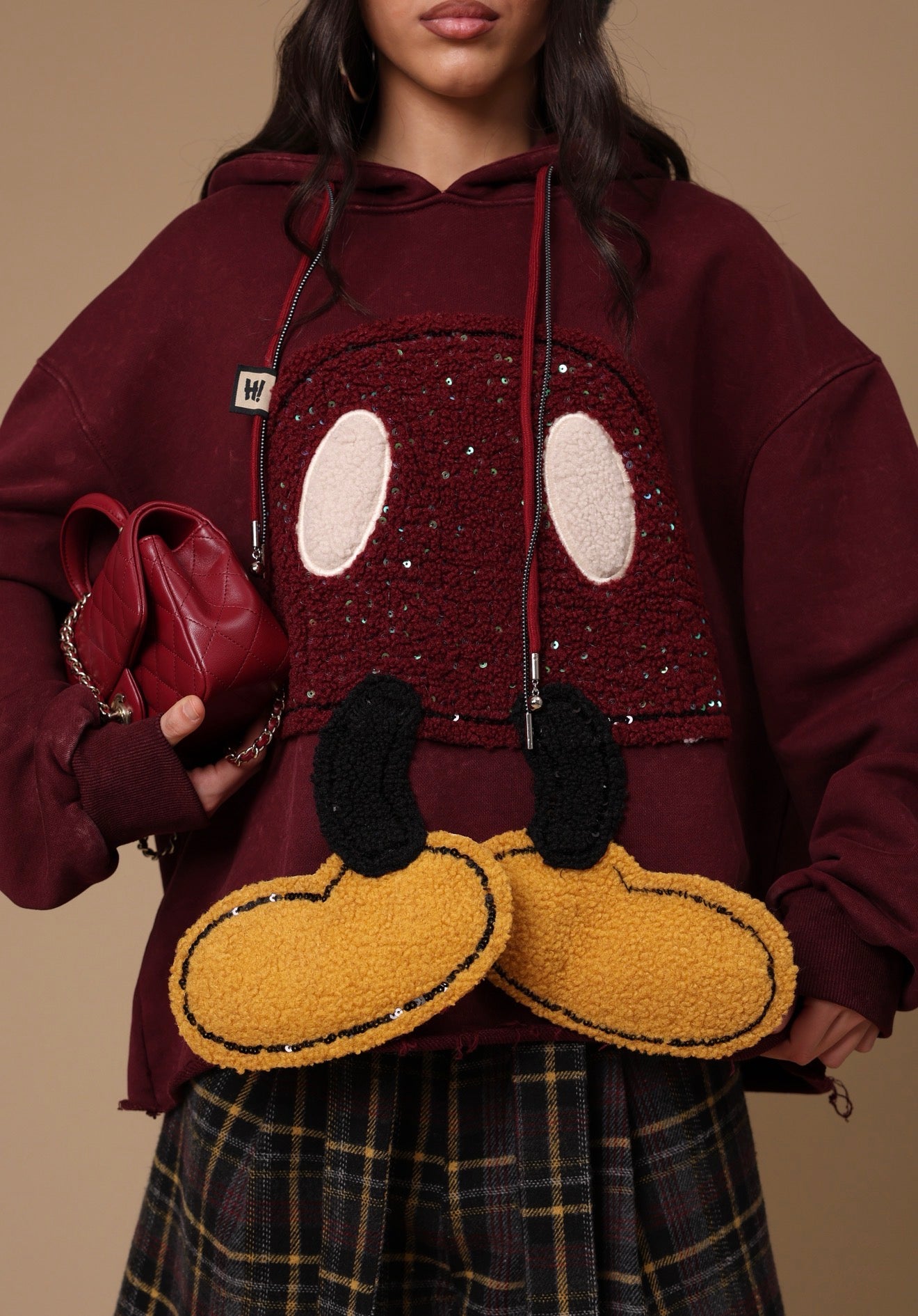 FELPA MICKEY MOUSE BORDEAUX