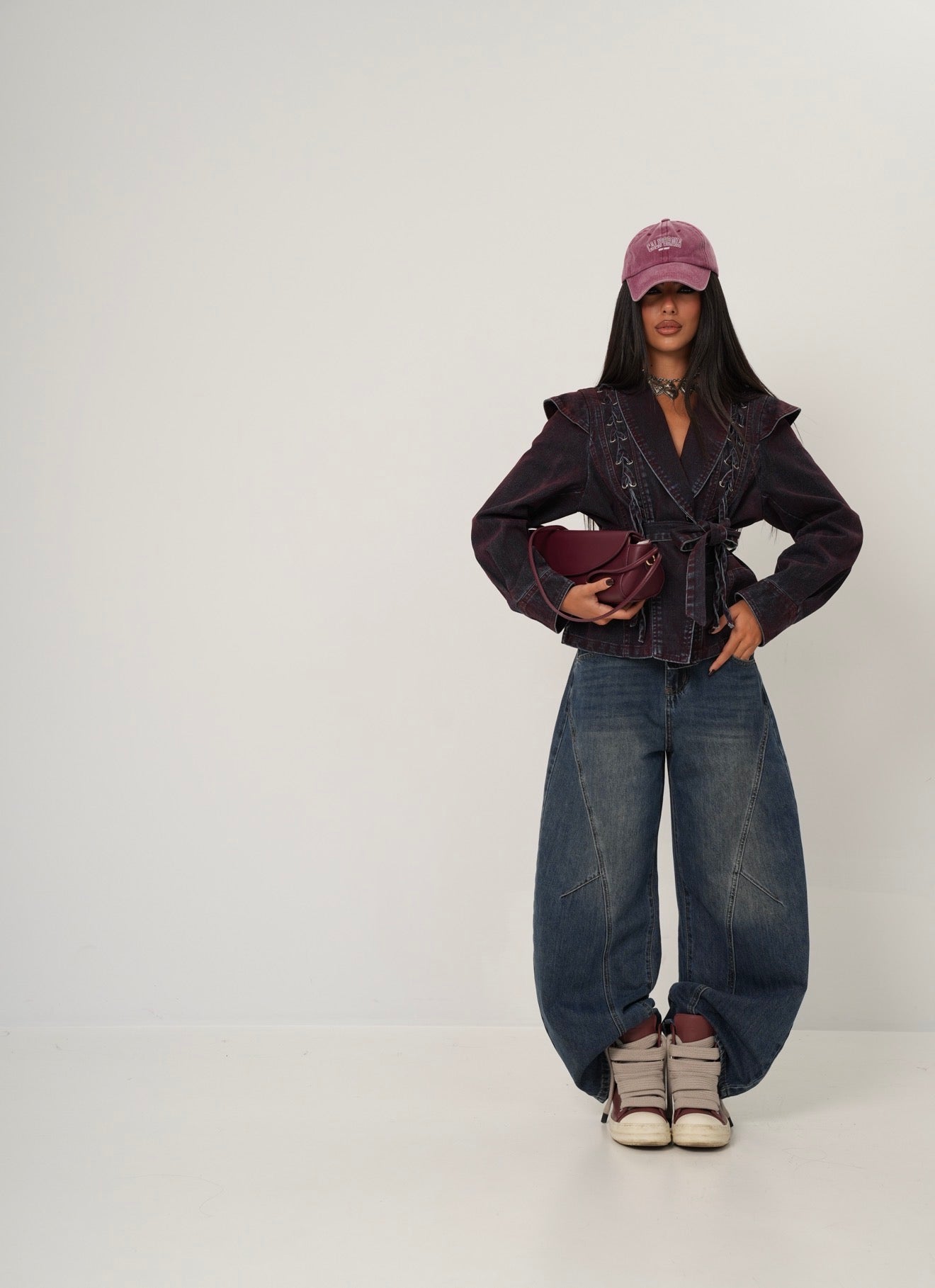 Giacca stringhe Trecy bordeaux