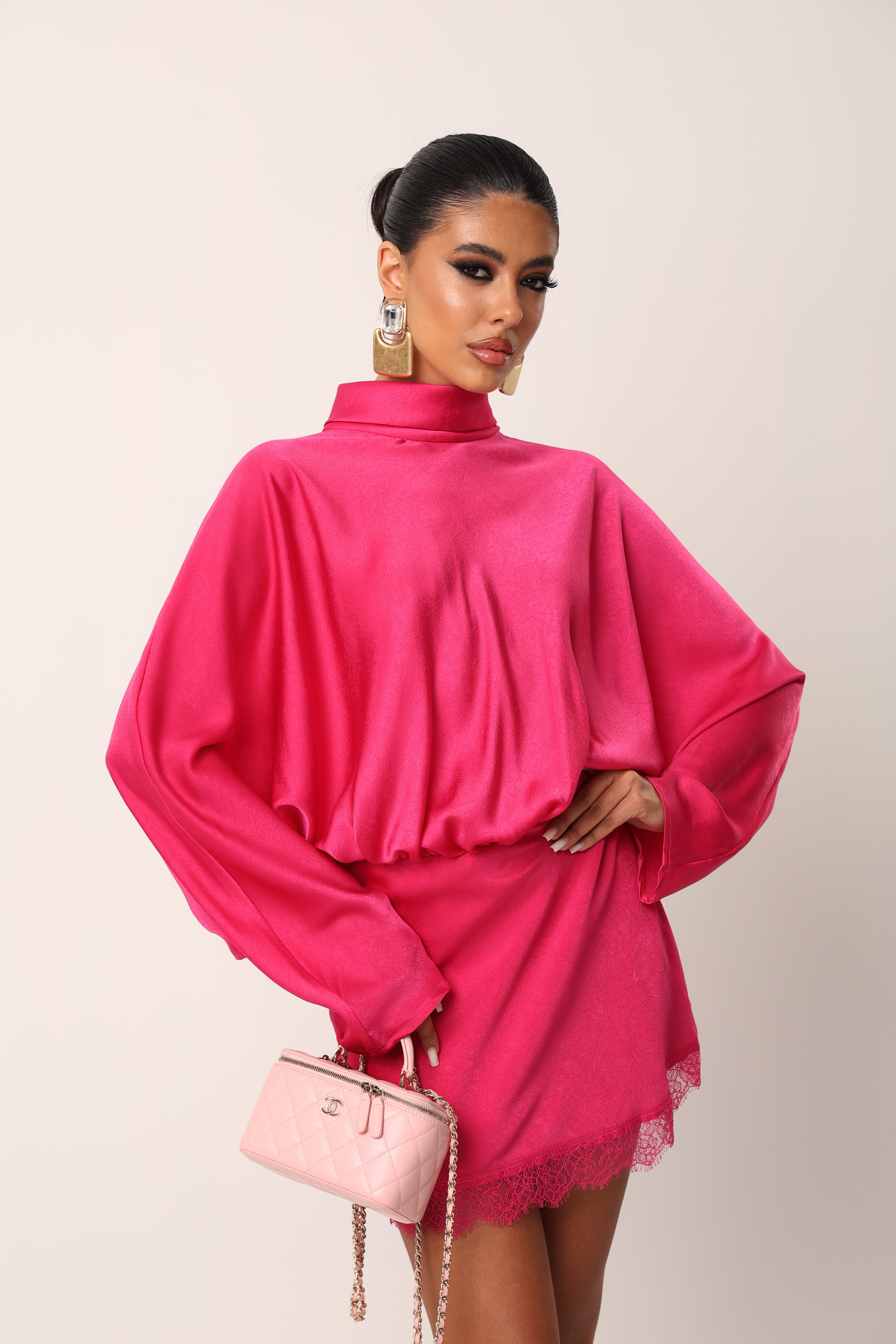 VESTITO RASO KALUA FUCSIA