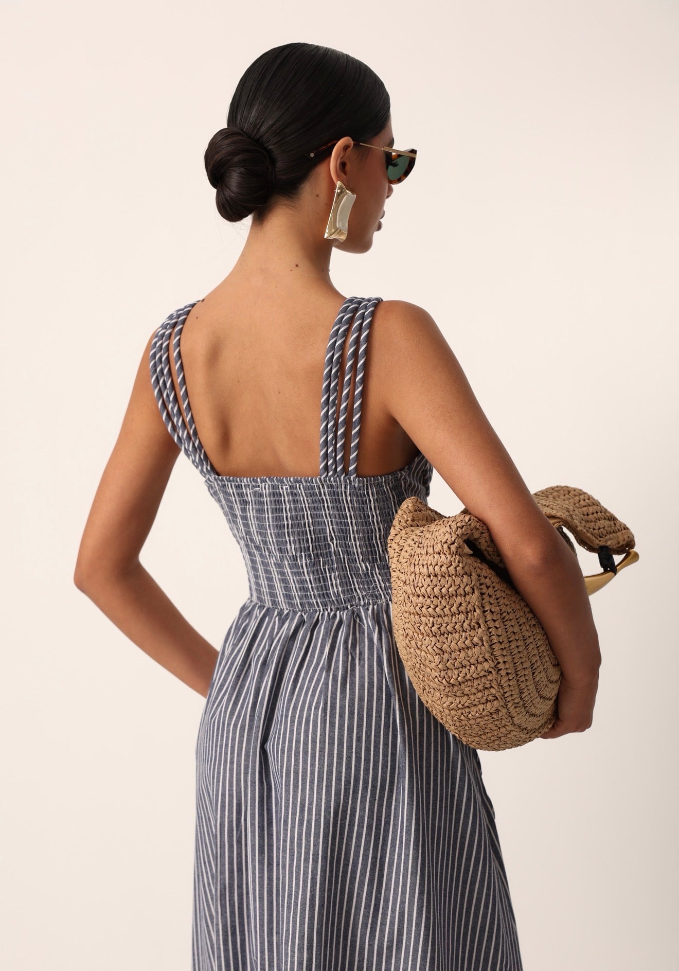VESTITO RIGHE ELVIRA BIANCO/BLU NAVY
