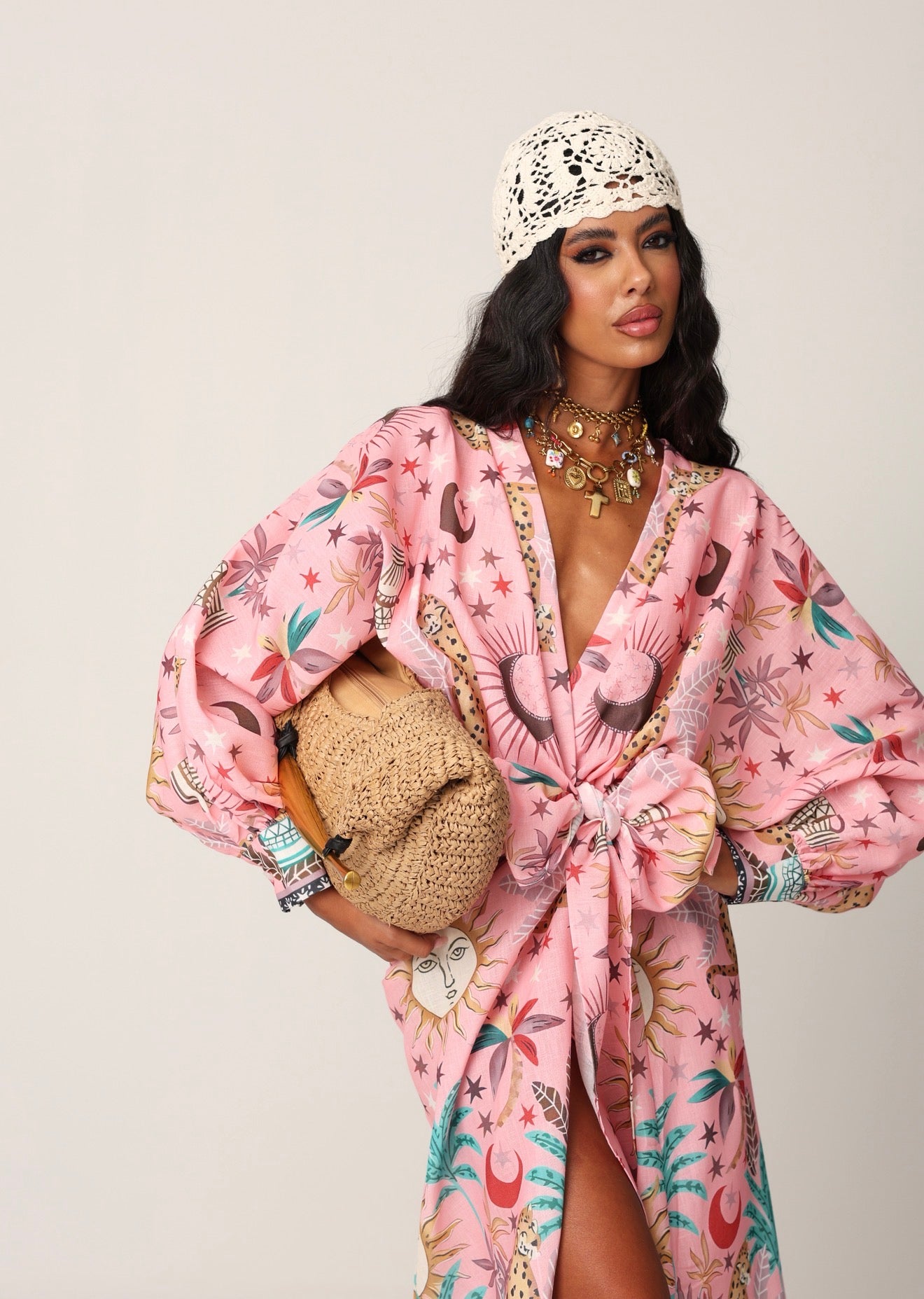 VESTITO PORTAFOGLIO LUNGO ESTELLA ROSA