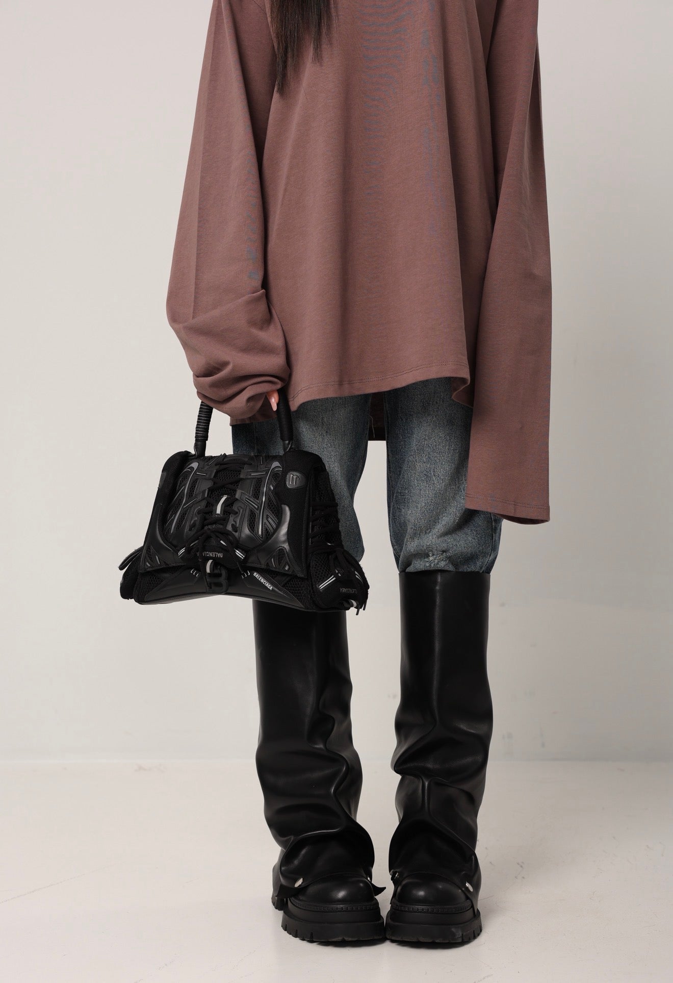 MAGLIA MANICHE LUNGHE SATURN MOCHA BY MARZIA MANGO