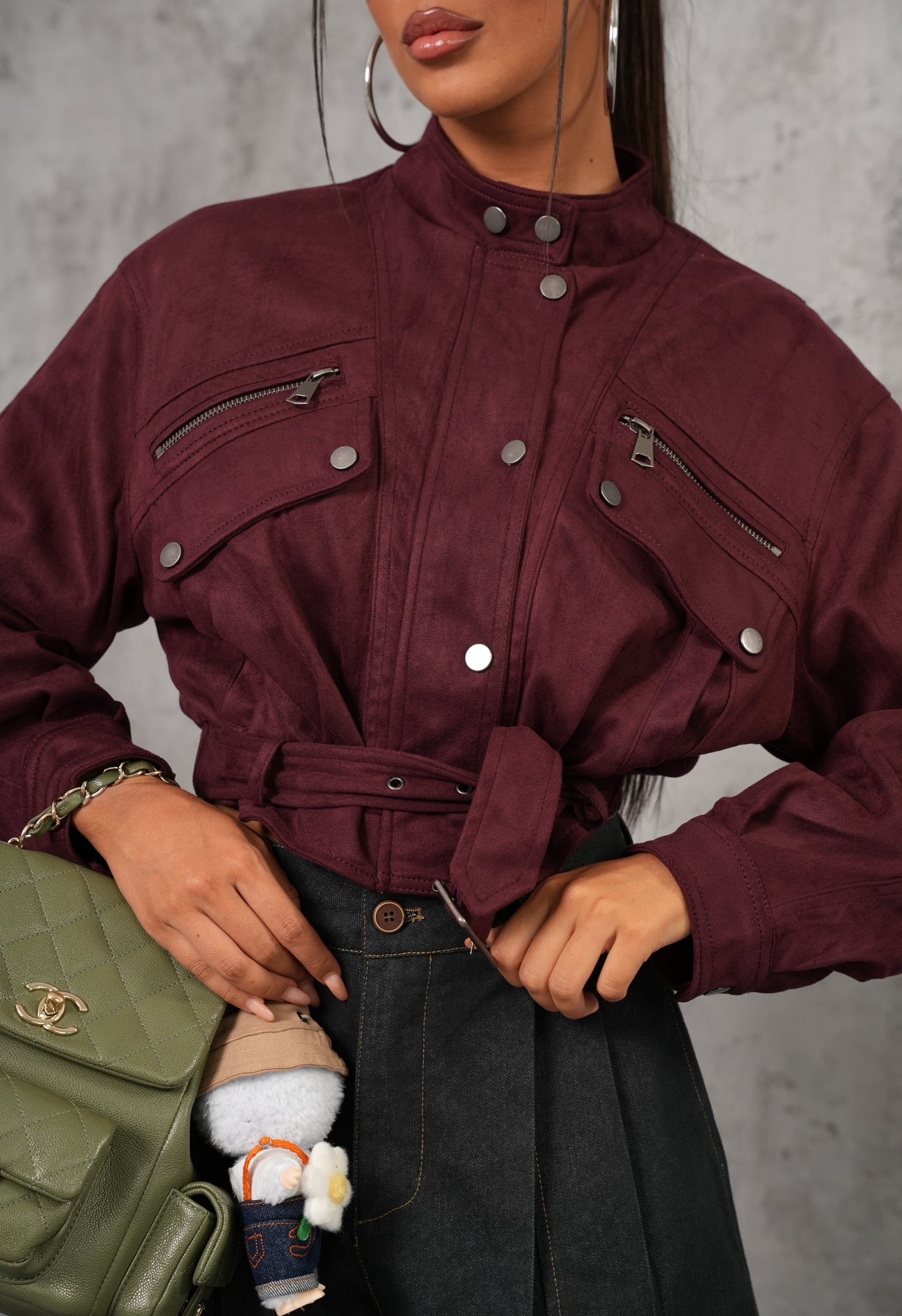 Giubbotto ecocamoscio Nadia bordeaux