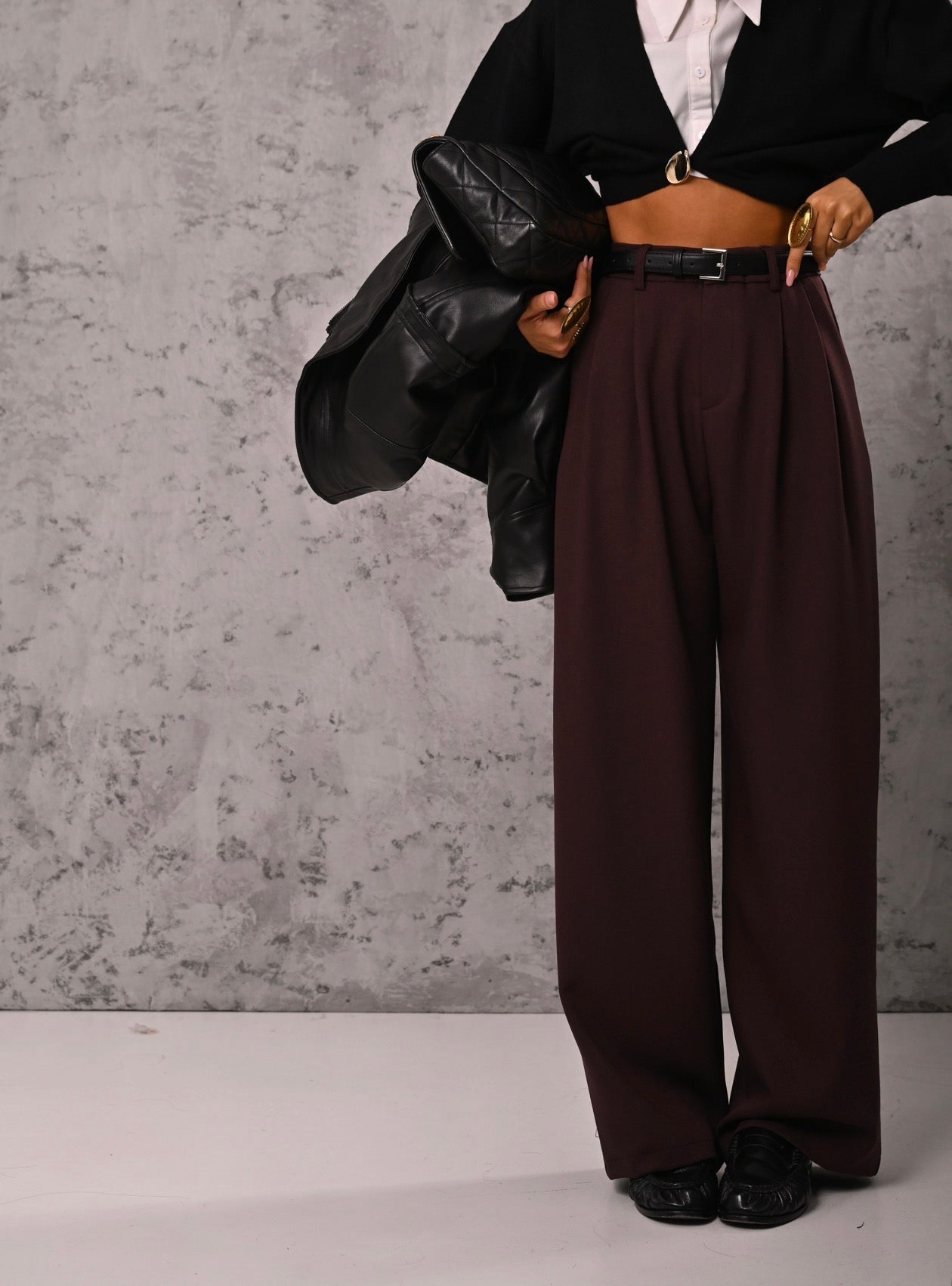 PANTALONI YUMA BORDEAUX + CINTURA