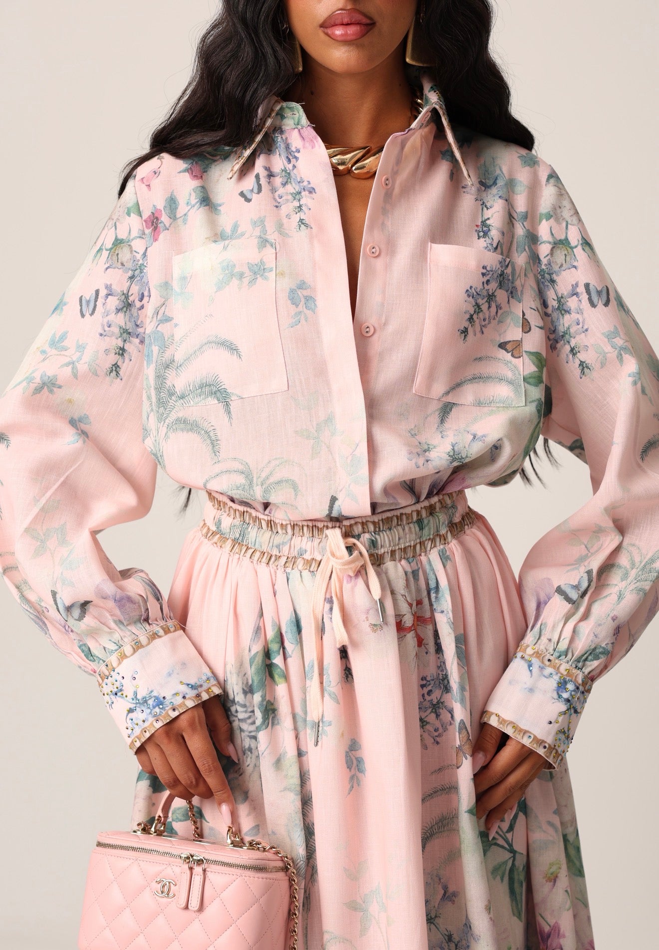 COORDINATO FIORATO VIVIENNE ROSA