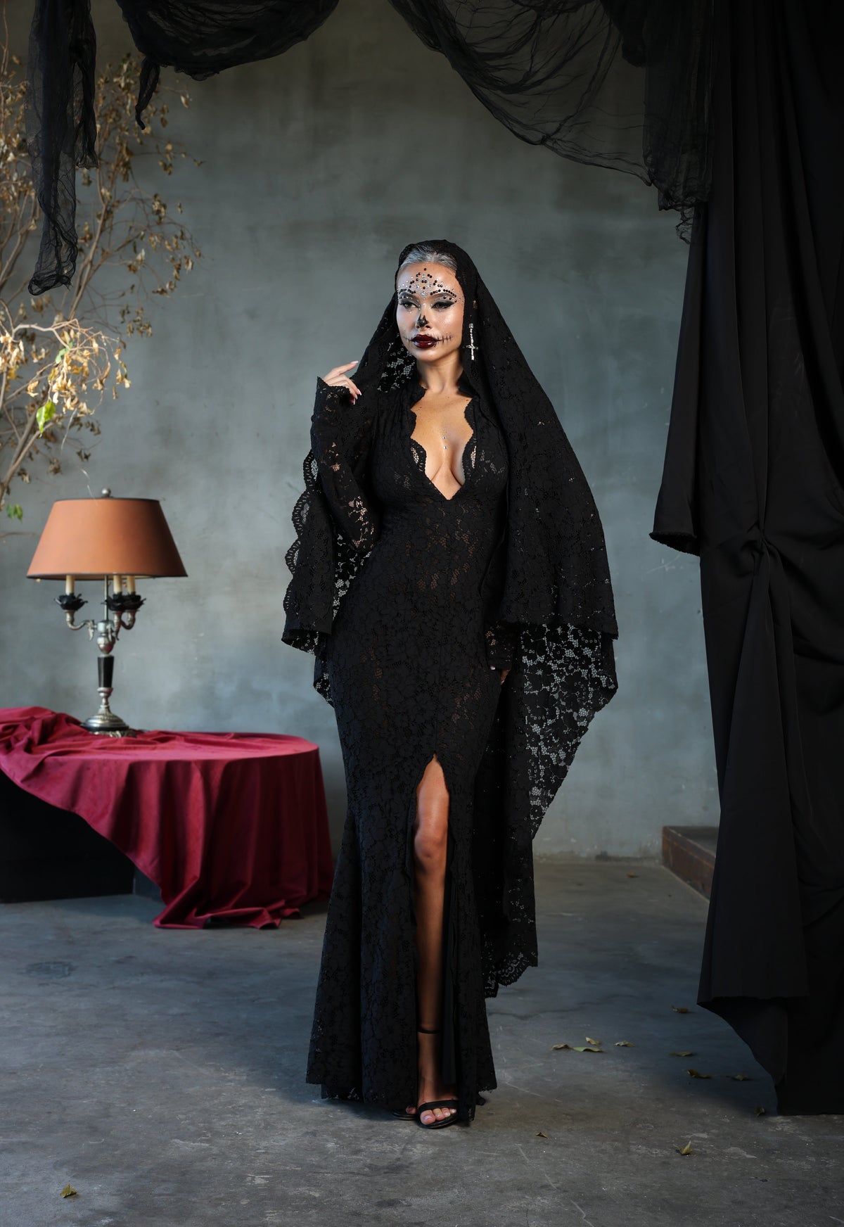 VESTITO PIZZO MORTICIA NERO BY MARZIA MANGO