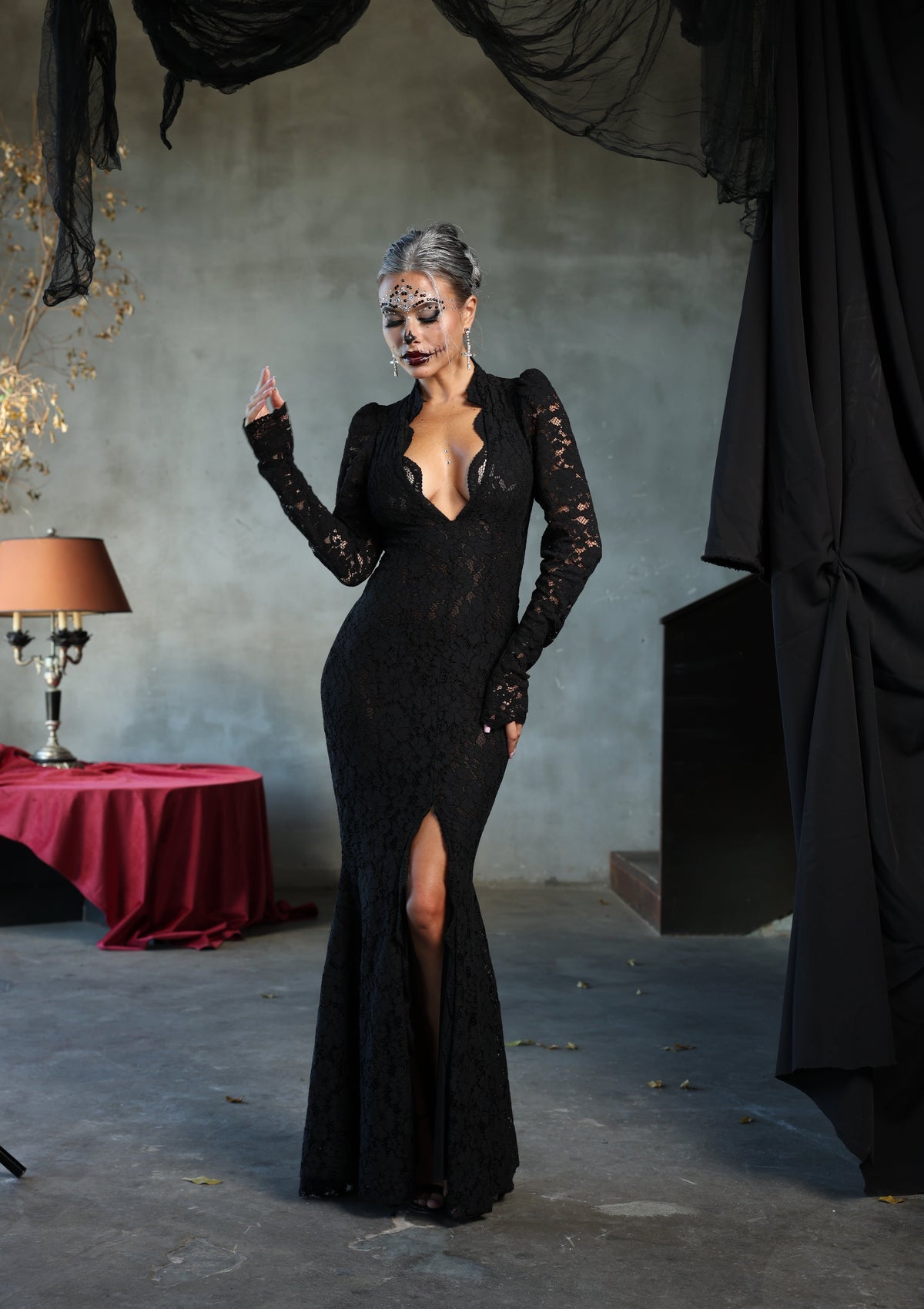 VESTITO PIZZO MORTICIA NERO BY MARZIA MANGO