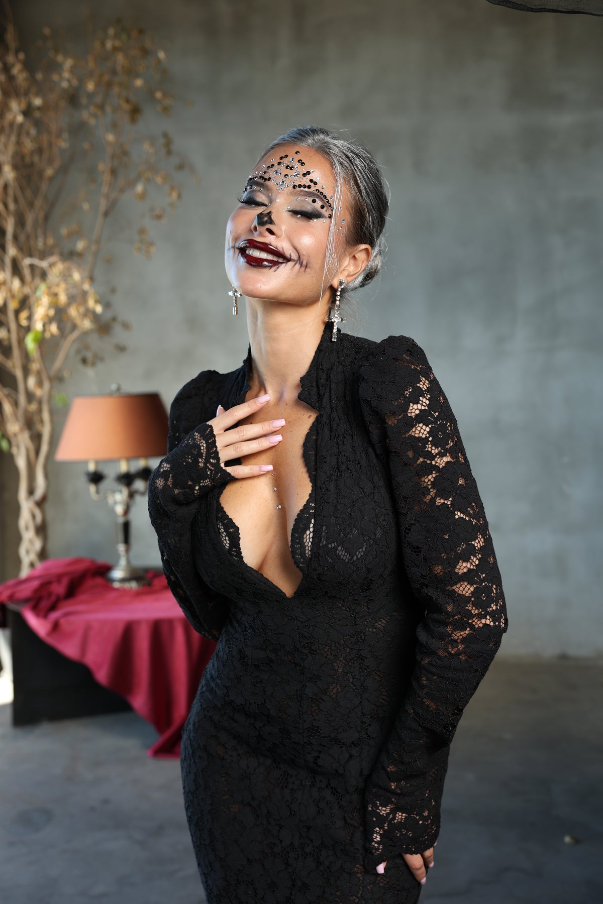VESTITO PIZZO MORTICIA NERO BY MARZIA MANGO