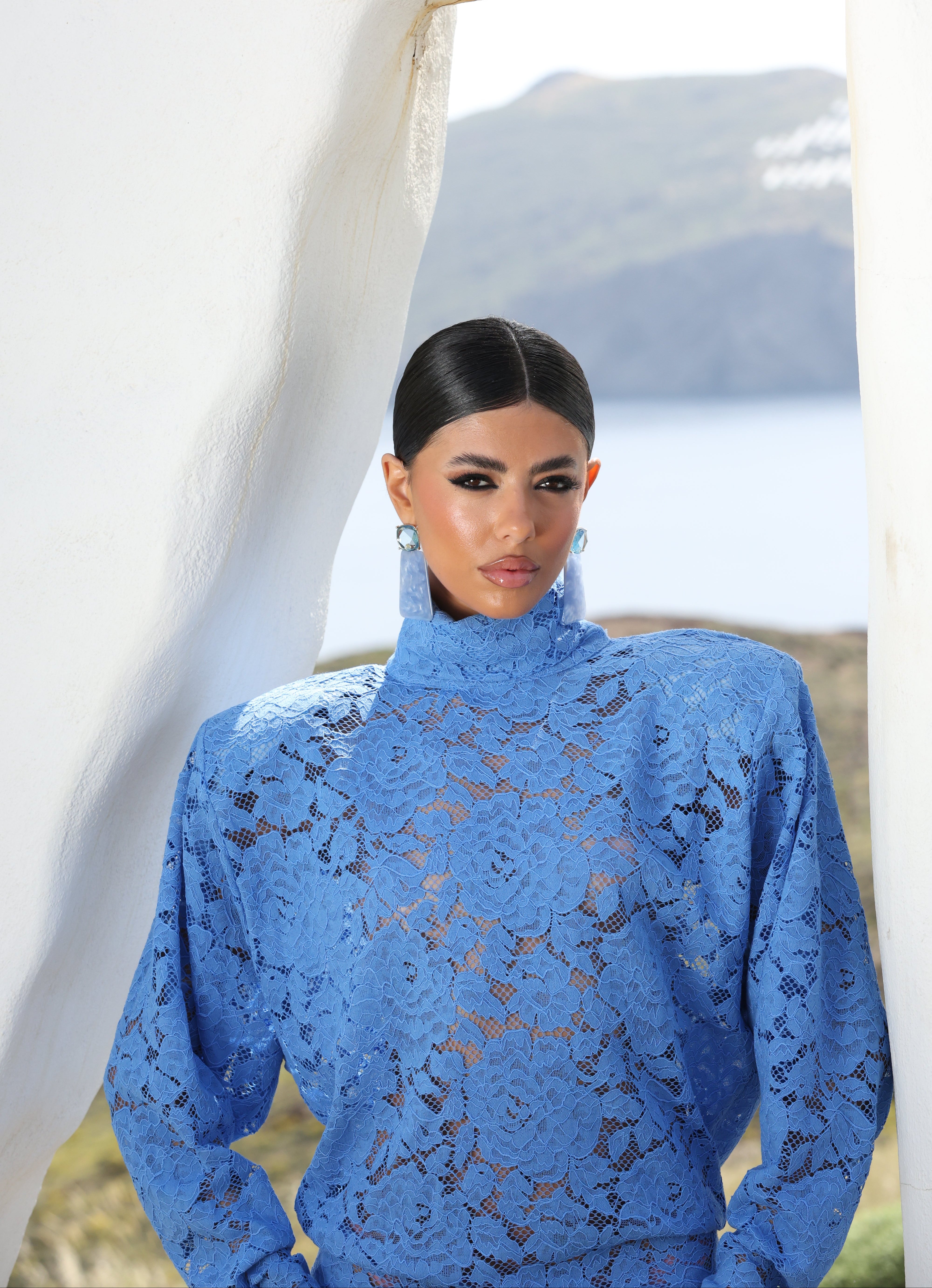 VESTITO PIZZO NAMMOS BLU BY MARZIA MANGO