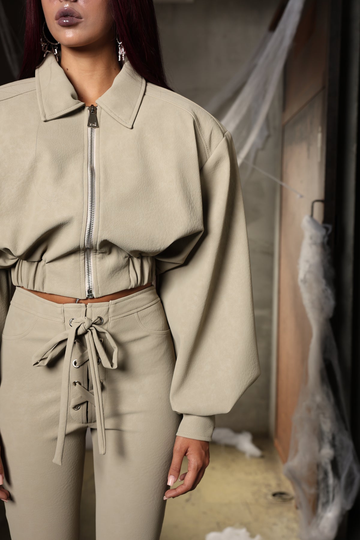 BOMBER ECOPELLE ANNABELLE BEIGE BY MARZIA MANGO