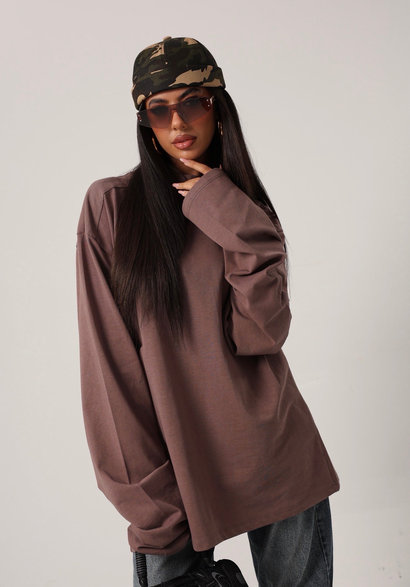 MAGLIA MANICHE LUNGHE SATURN MOCHA BY MARZIA MANGO