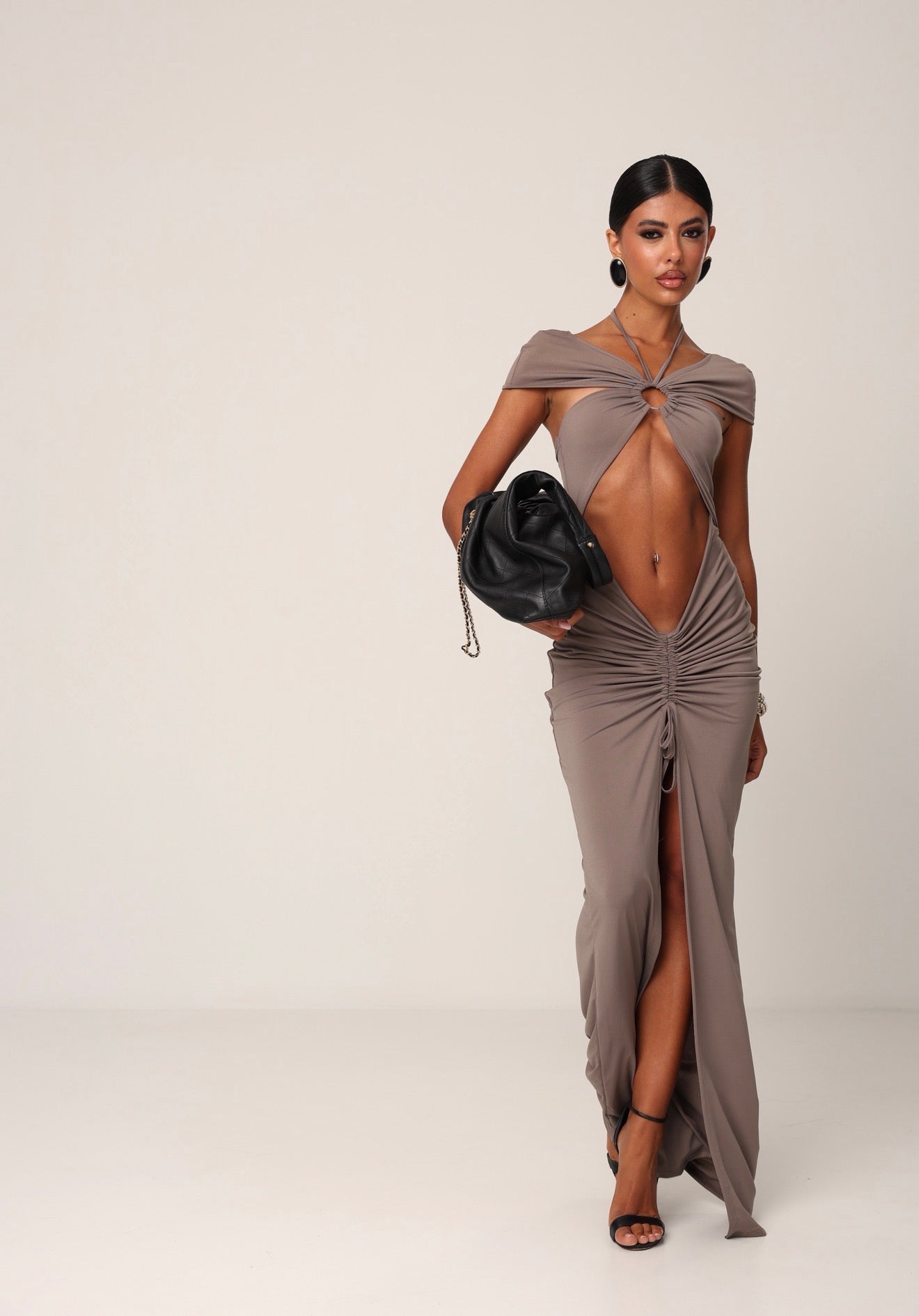 VESTITO ARRICCIATO AUDREY FANGO