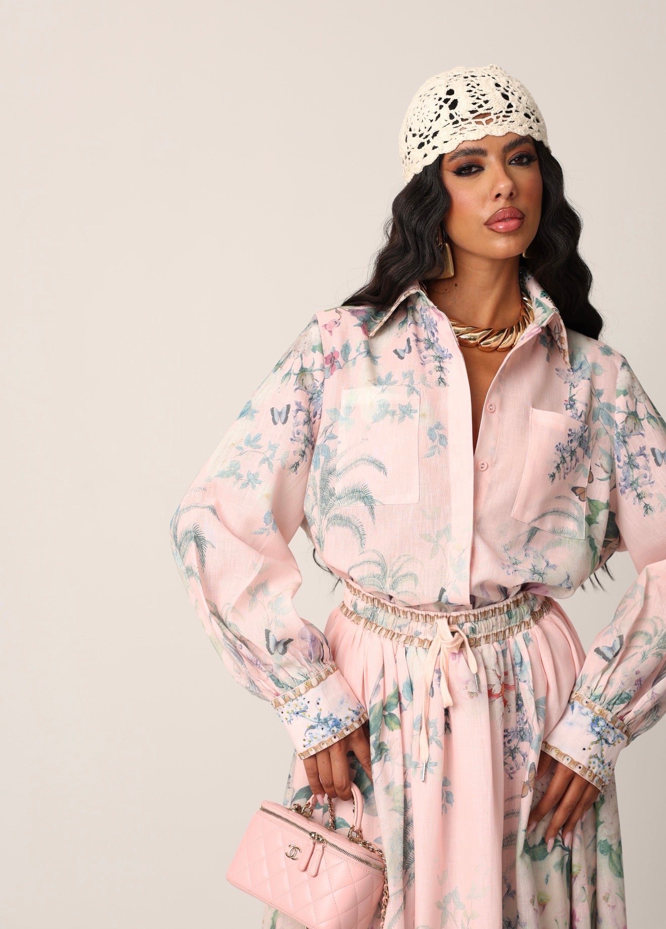 COORDINATO FIORATO VIVIENNE ROSA