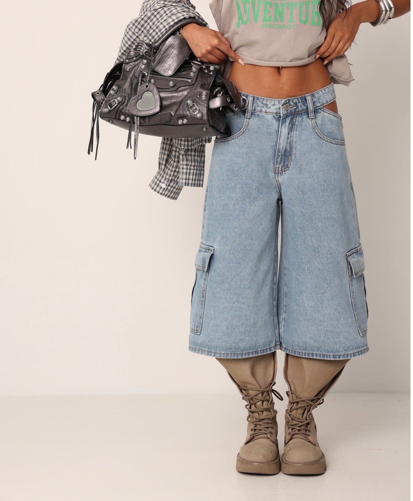 BERMUDA CARGO JOE DENIM CHIARO