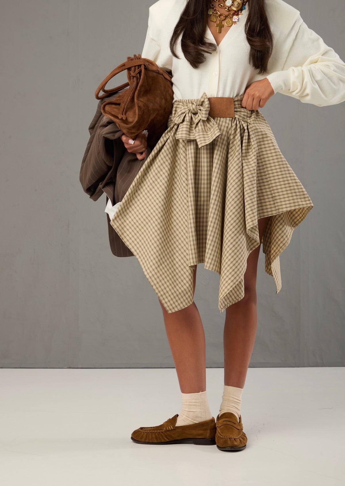 GONNA TARTAN BABILA BEIGE