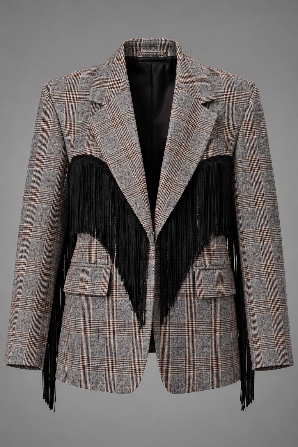 MABEL GRAY TARTAN BLAZER BY LUMINA