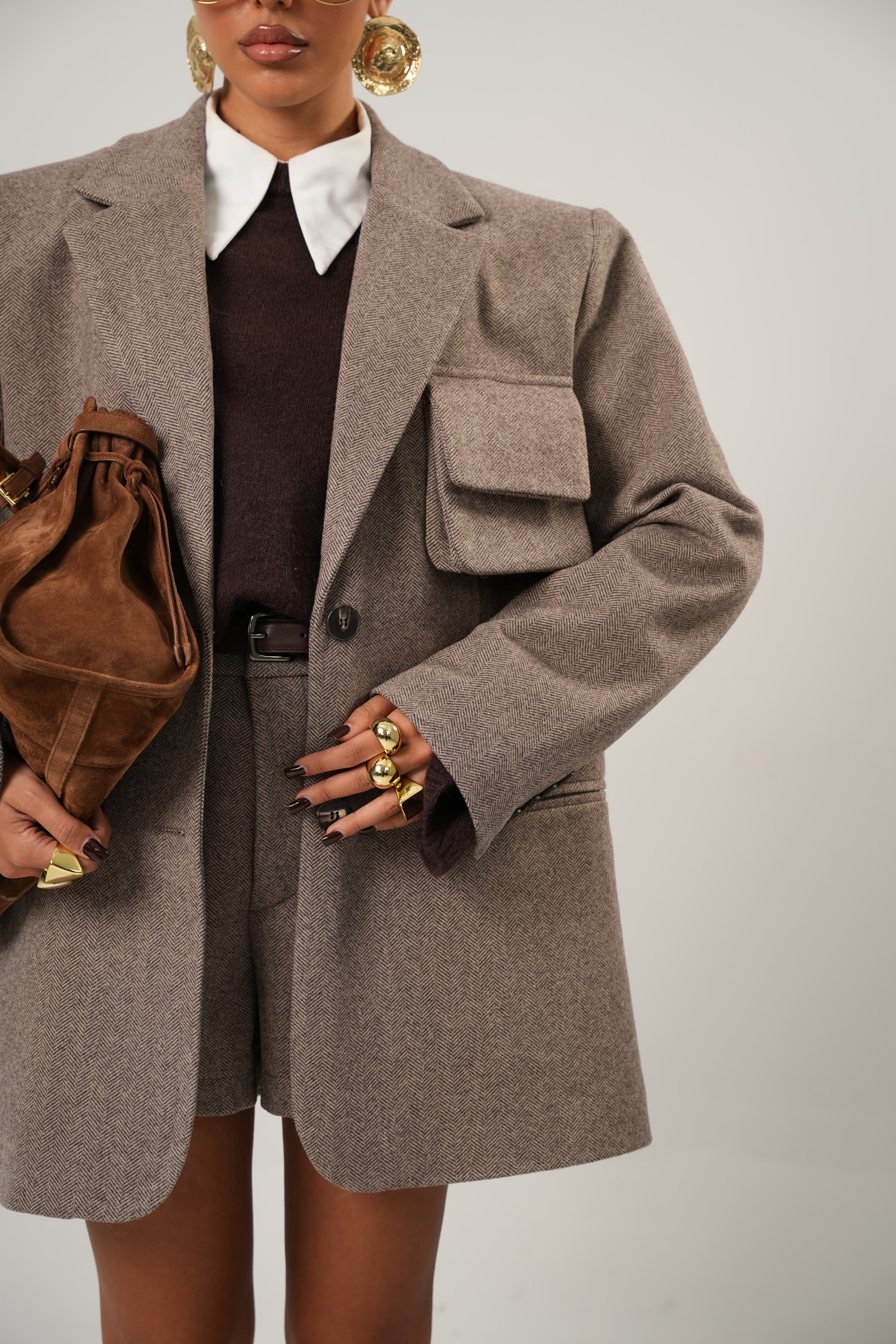 GIACCA SPIGATA GARSIA MARRONE BY LUMINA