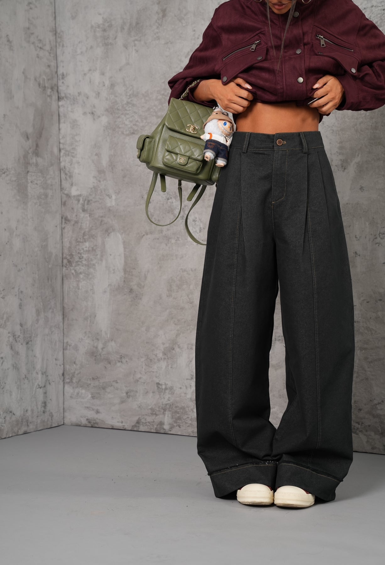 Jeans piegone Angy denim scuro