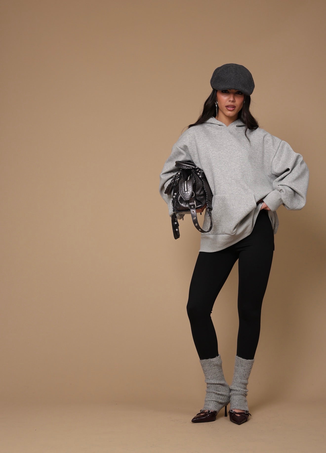 FELPA STRINGHE TALYSSA GRIGIO CHIARO