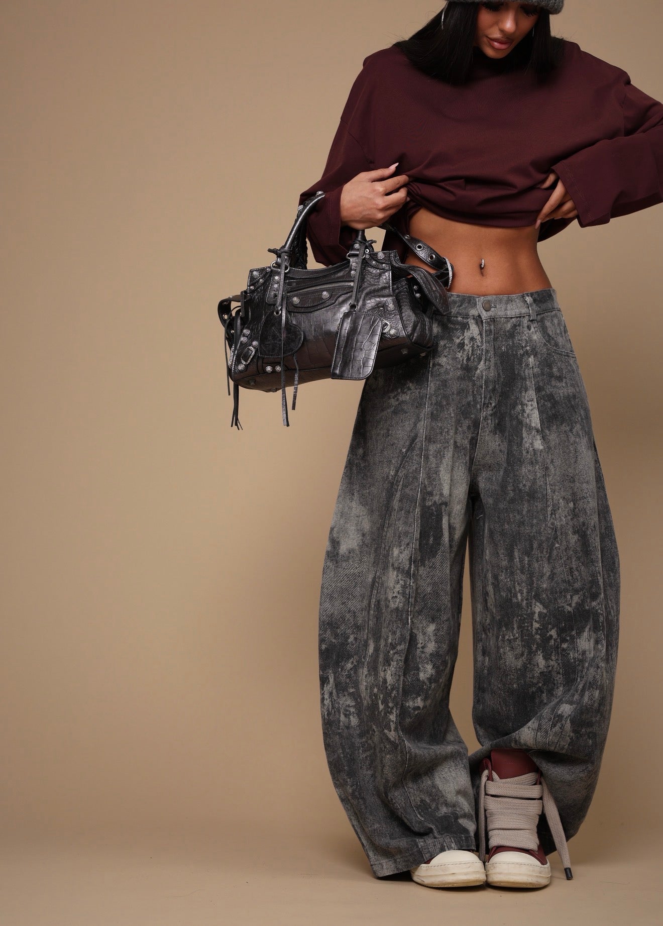 JEANS BALLOON PONZA SFUMATO GRIGI