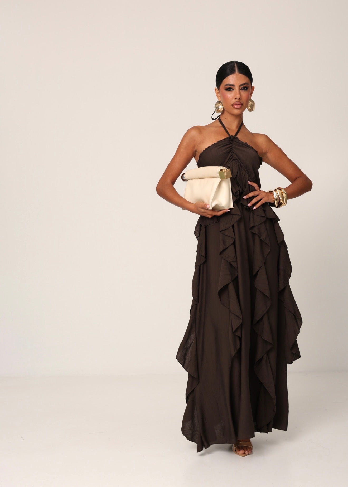 VESTITO ROUCHES CARTAGENA MARRONE