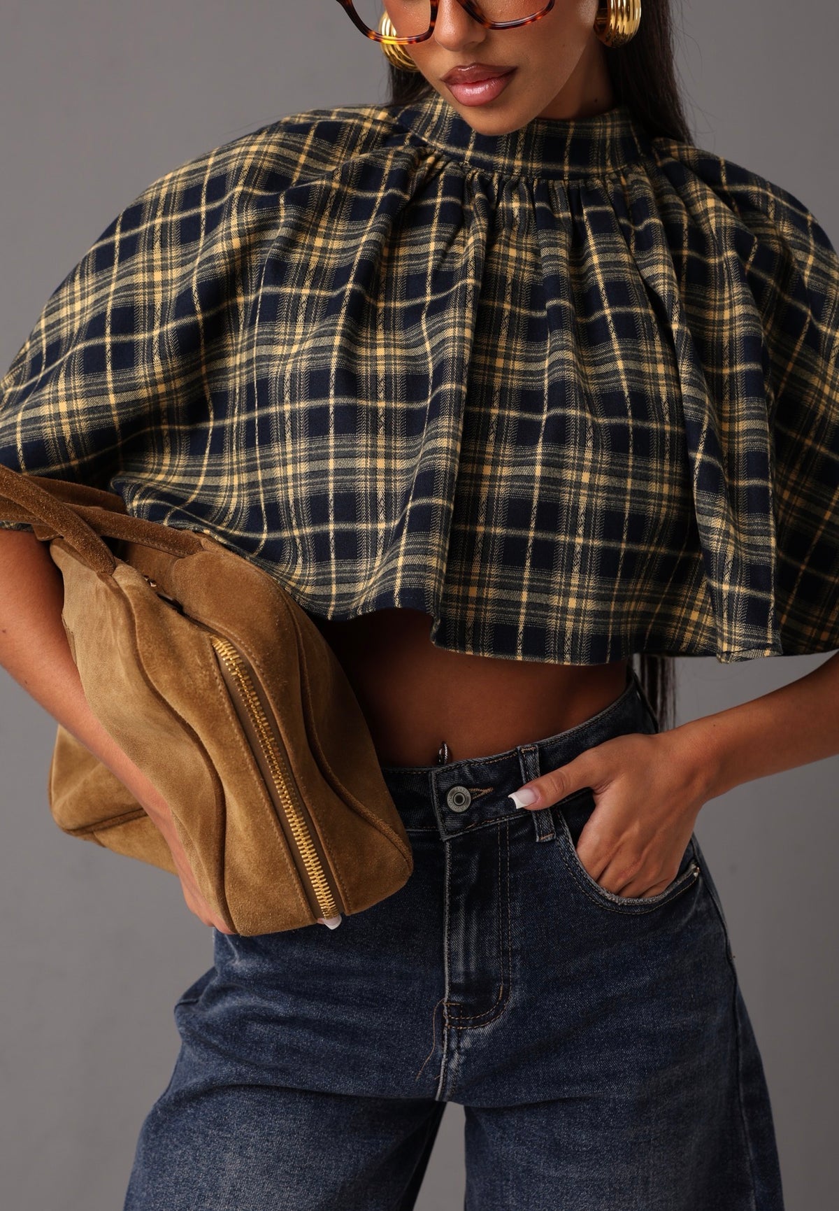 TOP TARTAN RITA GIALLO/BLU