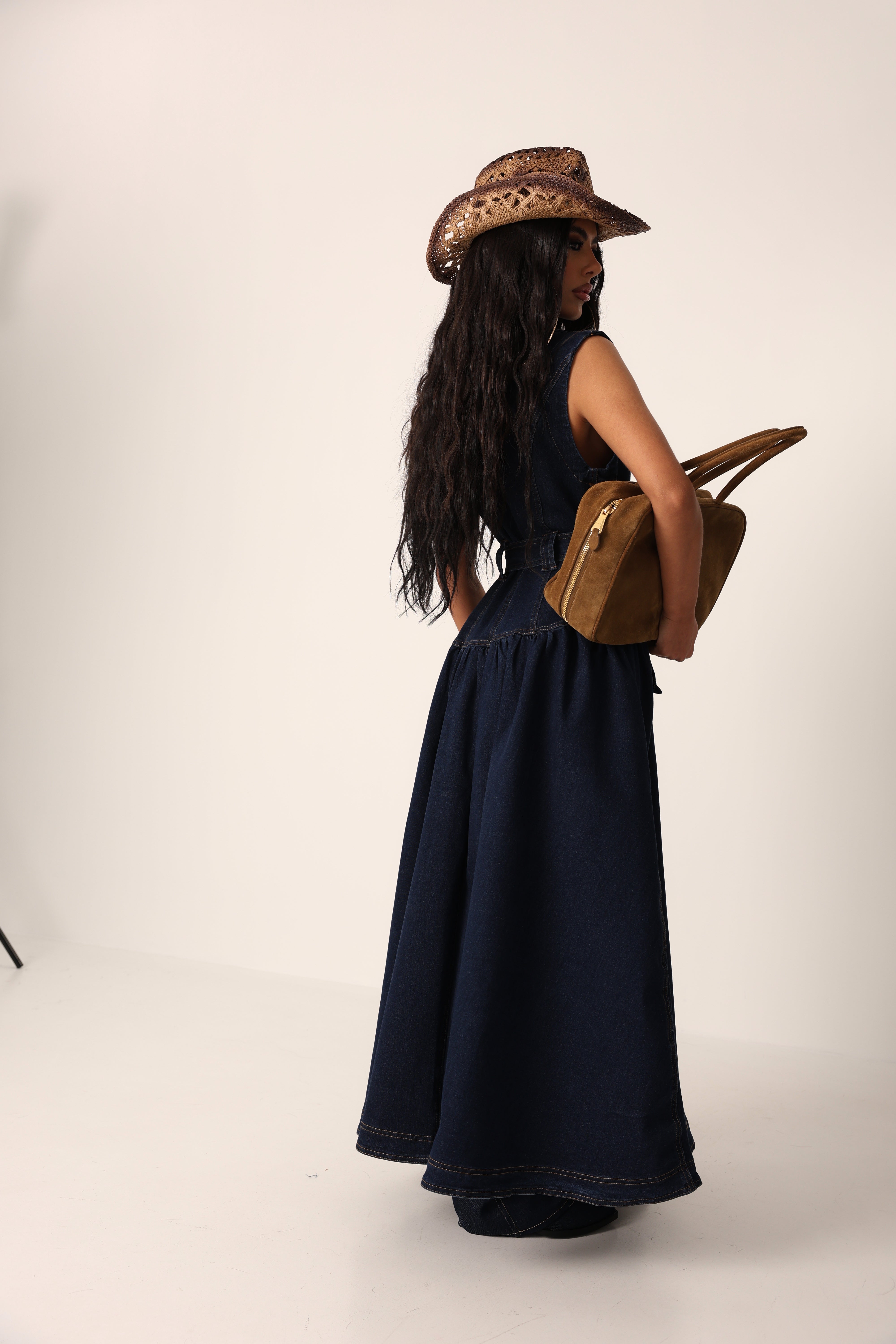 VESTITO BOTTONI ROSSANA DENIM SCURO