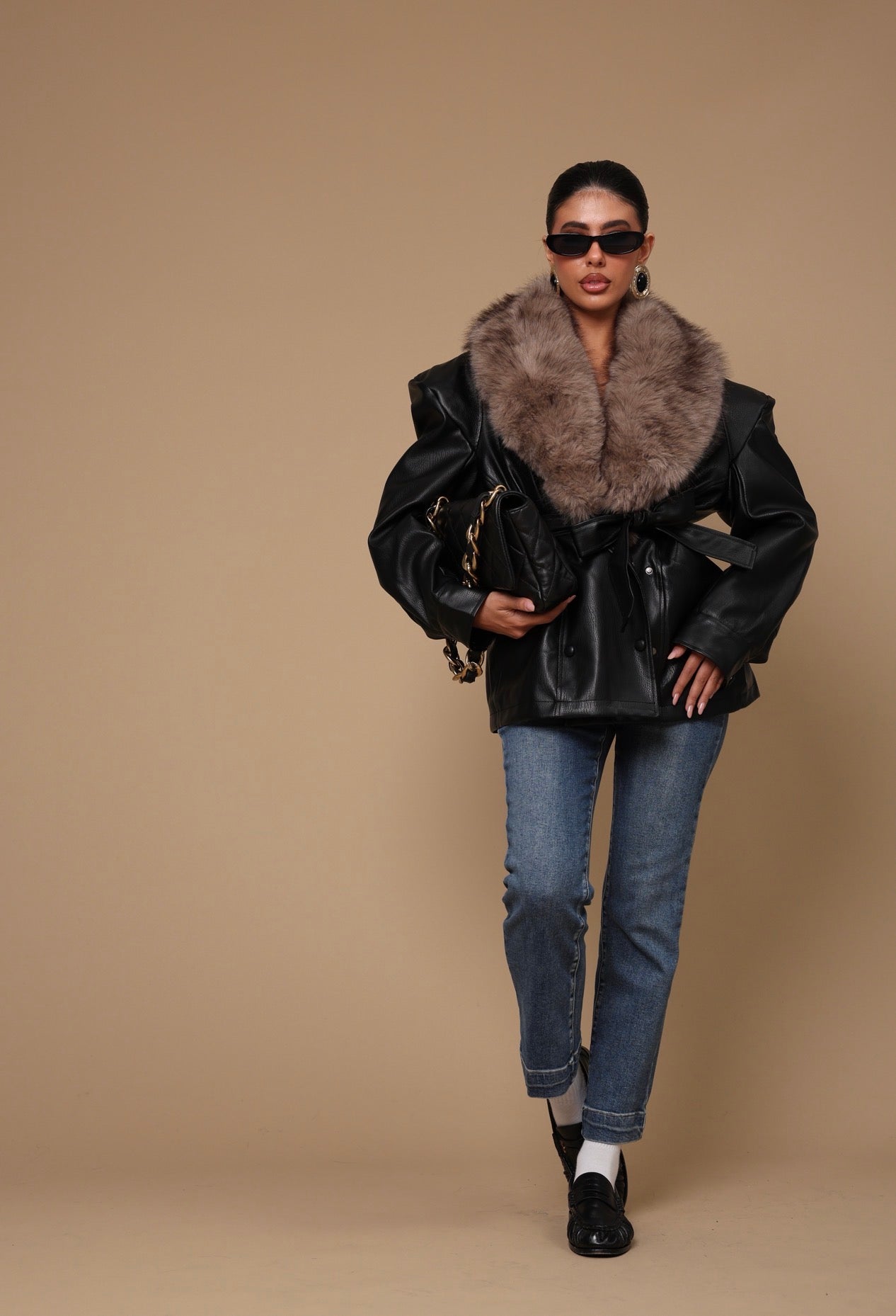 GIACCA ECOPELLE FLORENCE NERA