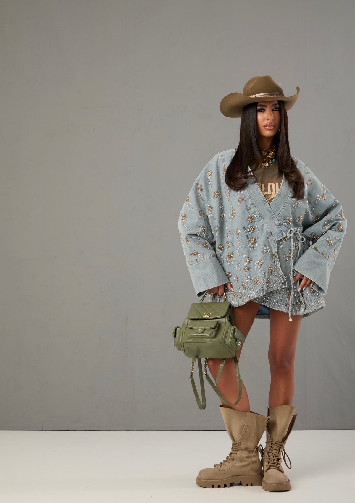 GIACCA PAILLETTES FEDRA DENIM CHIARO