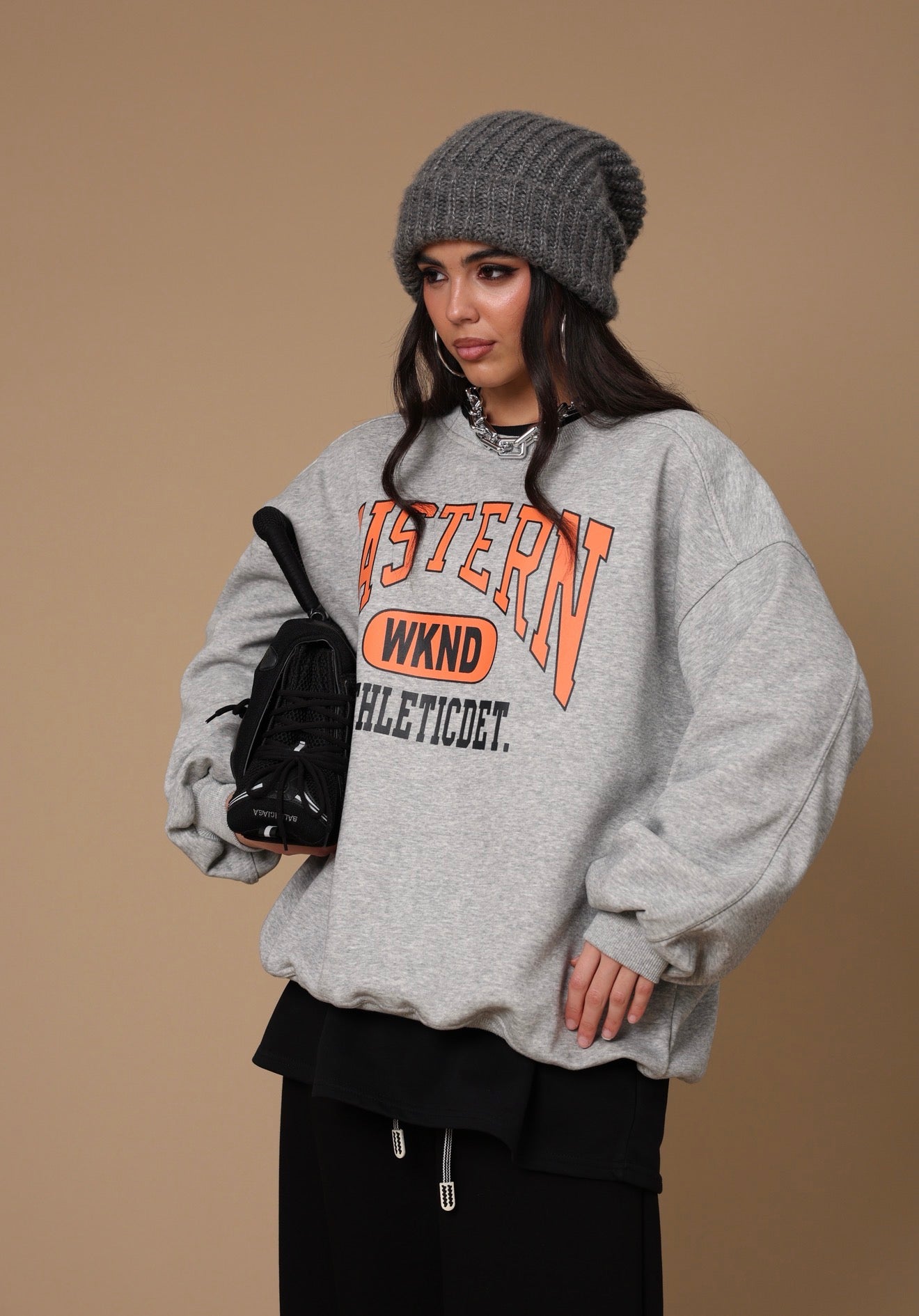 FELPA "FASTERN" GRIGIO CHIARO