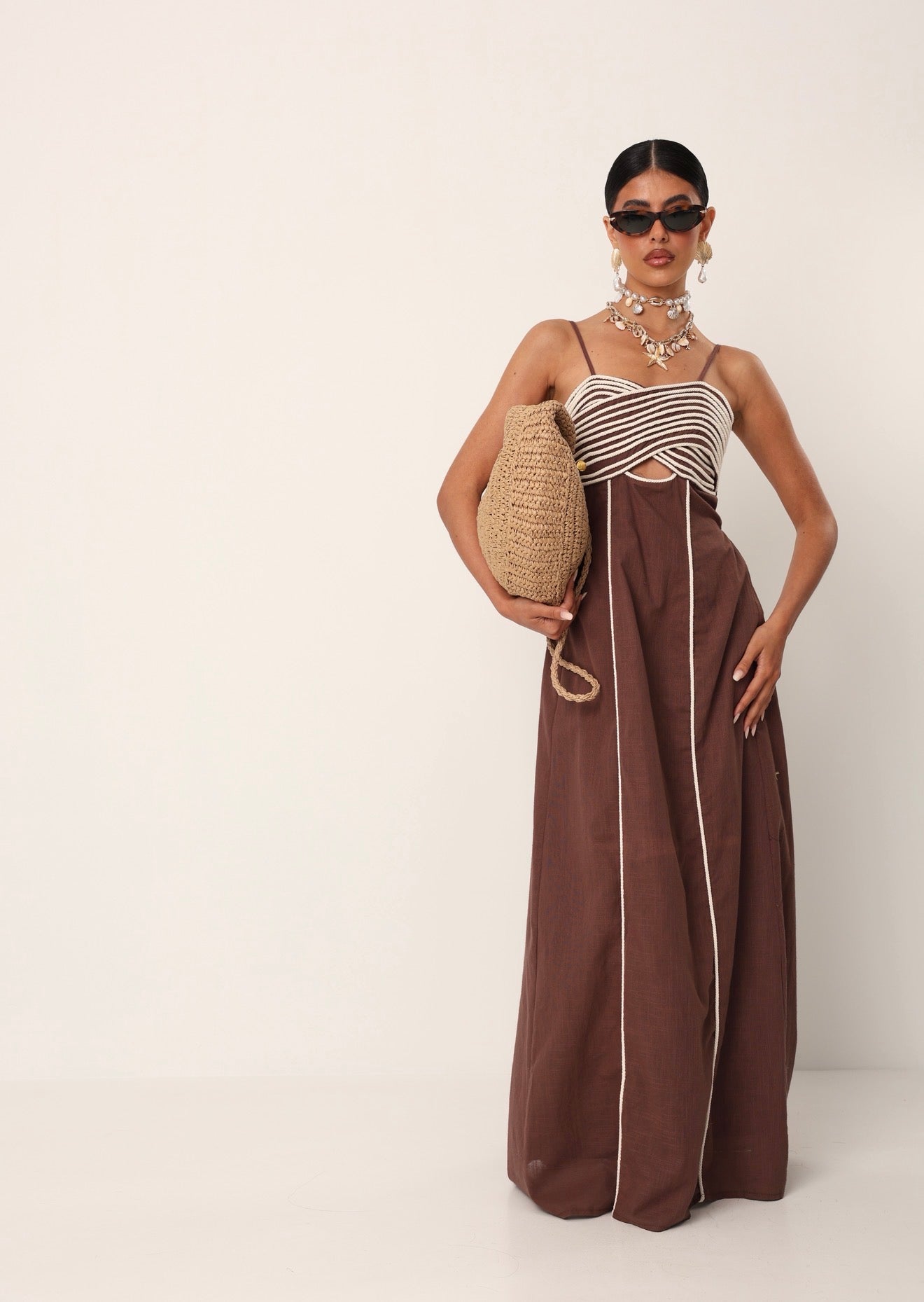 VESTITO CORDA EMMELINE MARRONE