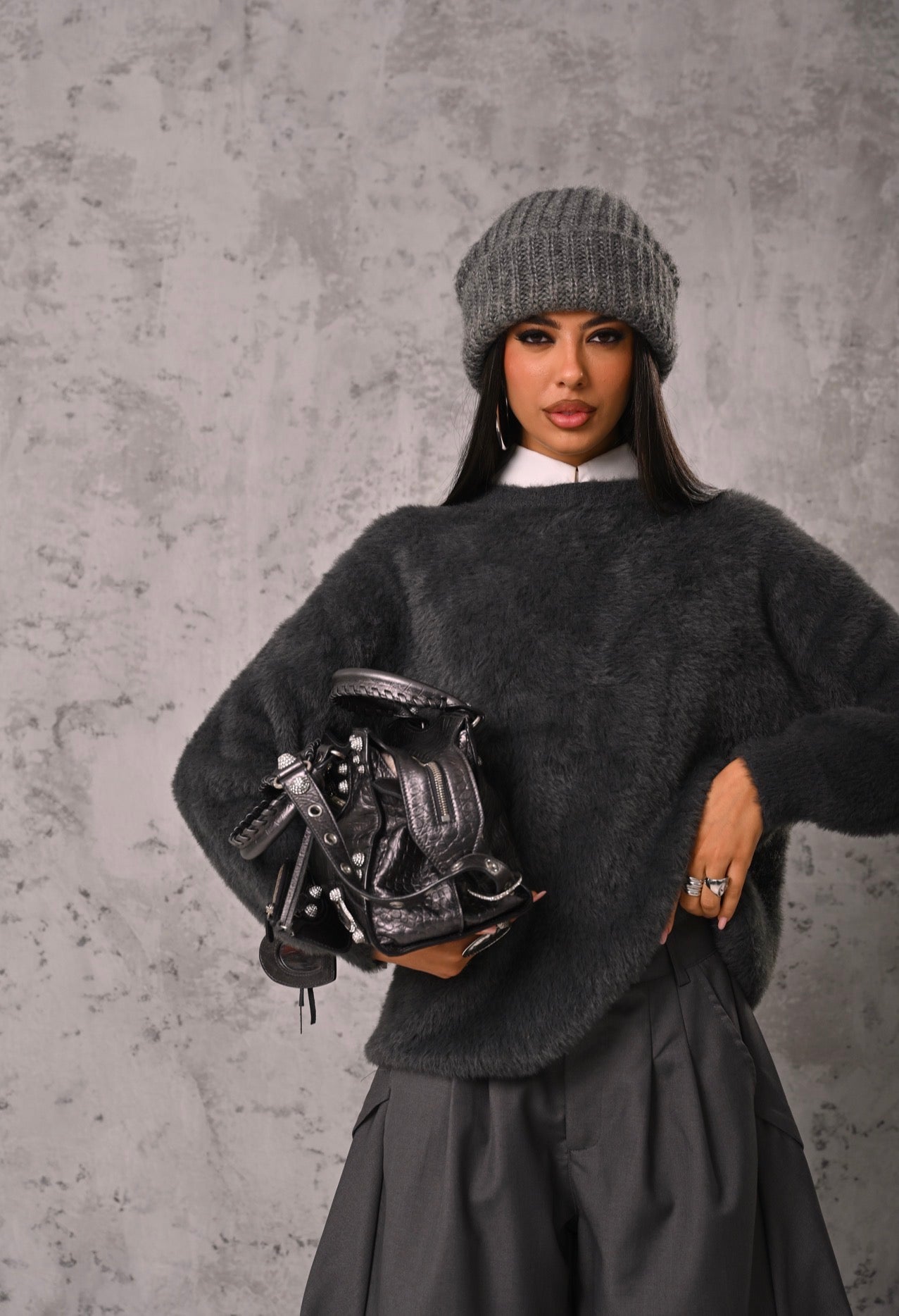 PULL PELUCHE HADID GRIGIO