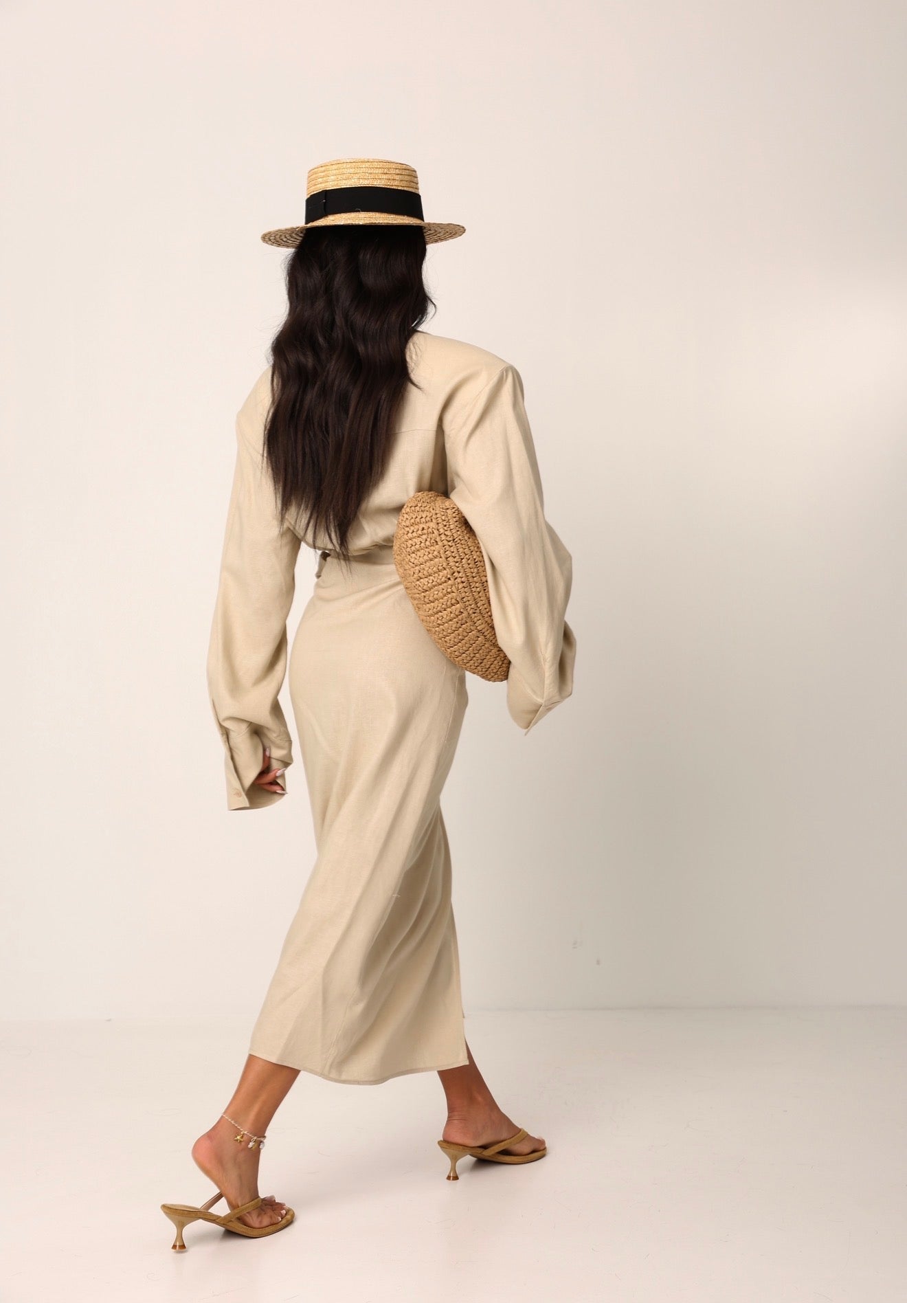 VESTITO SPALLINE JALILA BEIGE