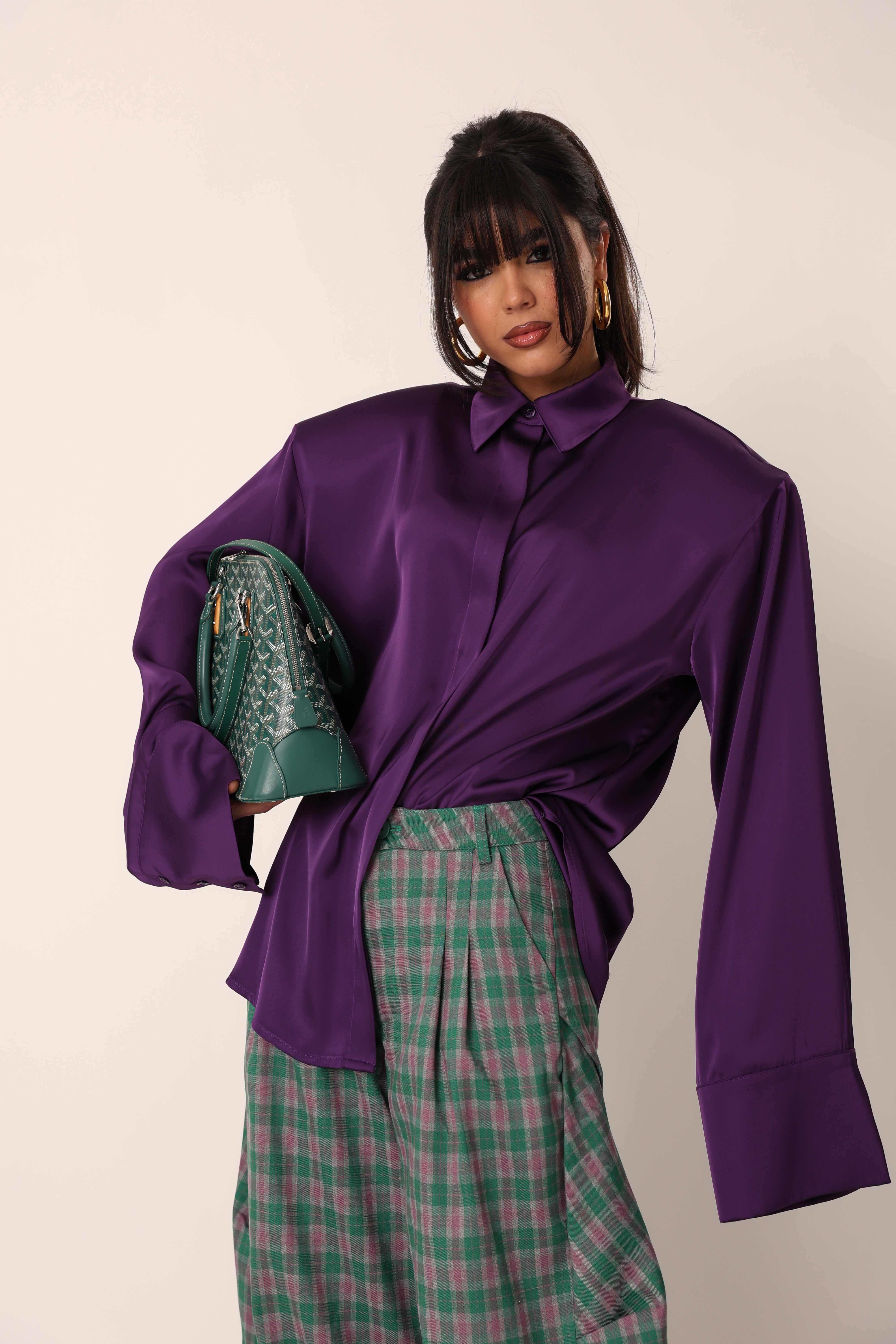 CAMICIA EFFETTO RASO JACOBS VIOLA