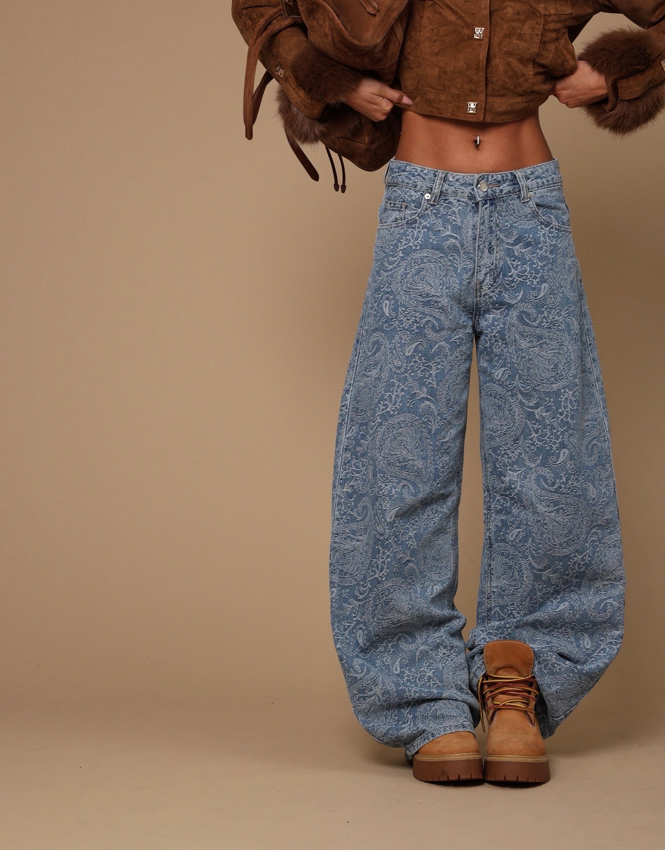 JEANS RICAMI MANHATTAN DENIM CHIARO