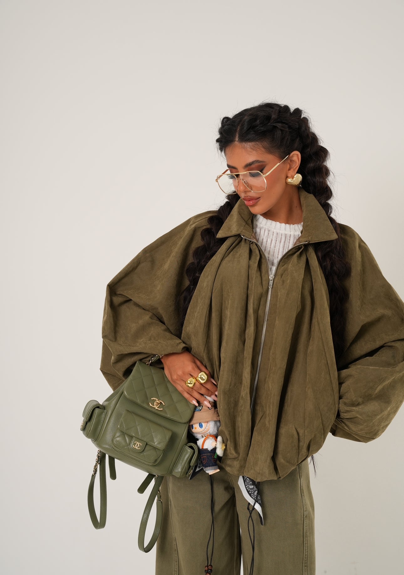 Bomber Sabina eco-camoscio verde
