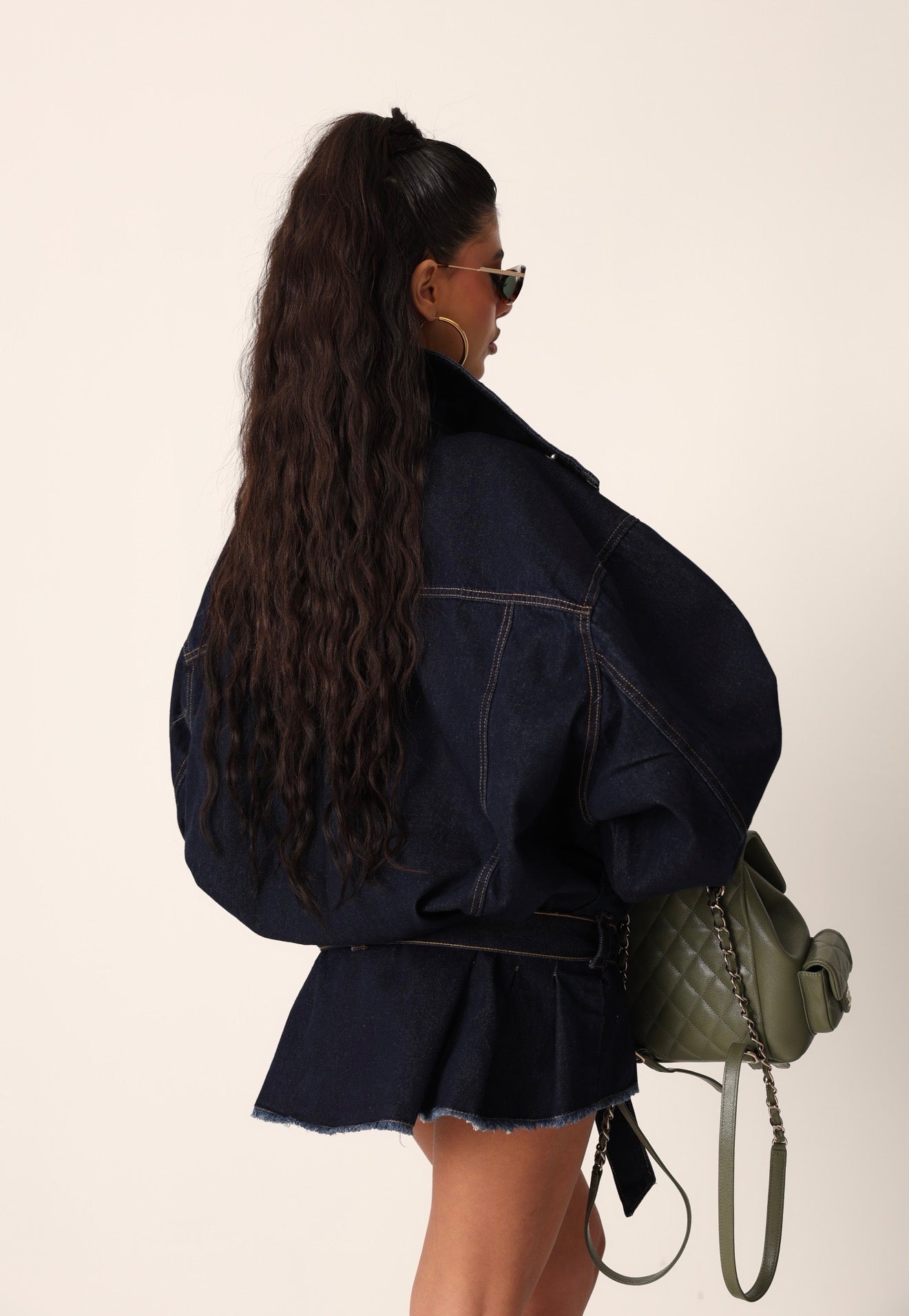GIACCA CLAY DENIM SCURO + CINTURA