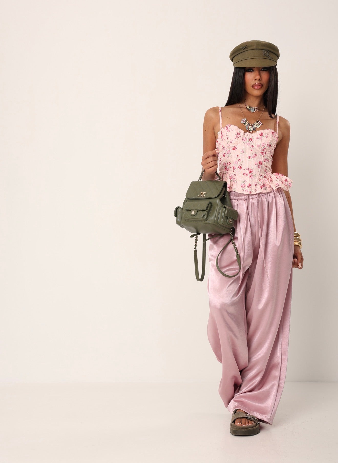 PANTALONI SATINATI ETHAN ROSA