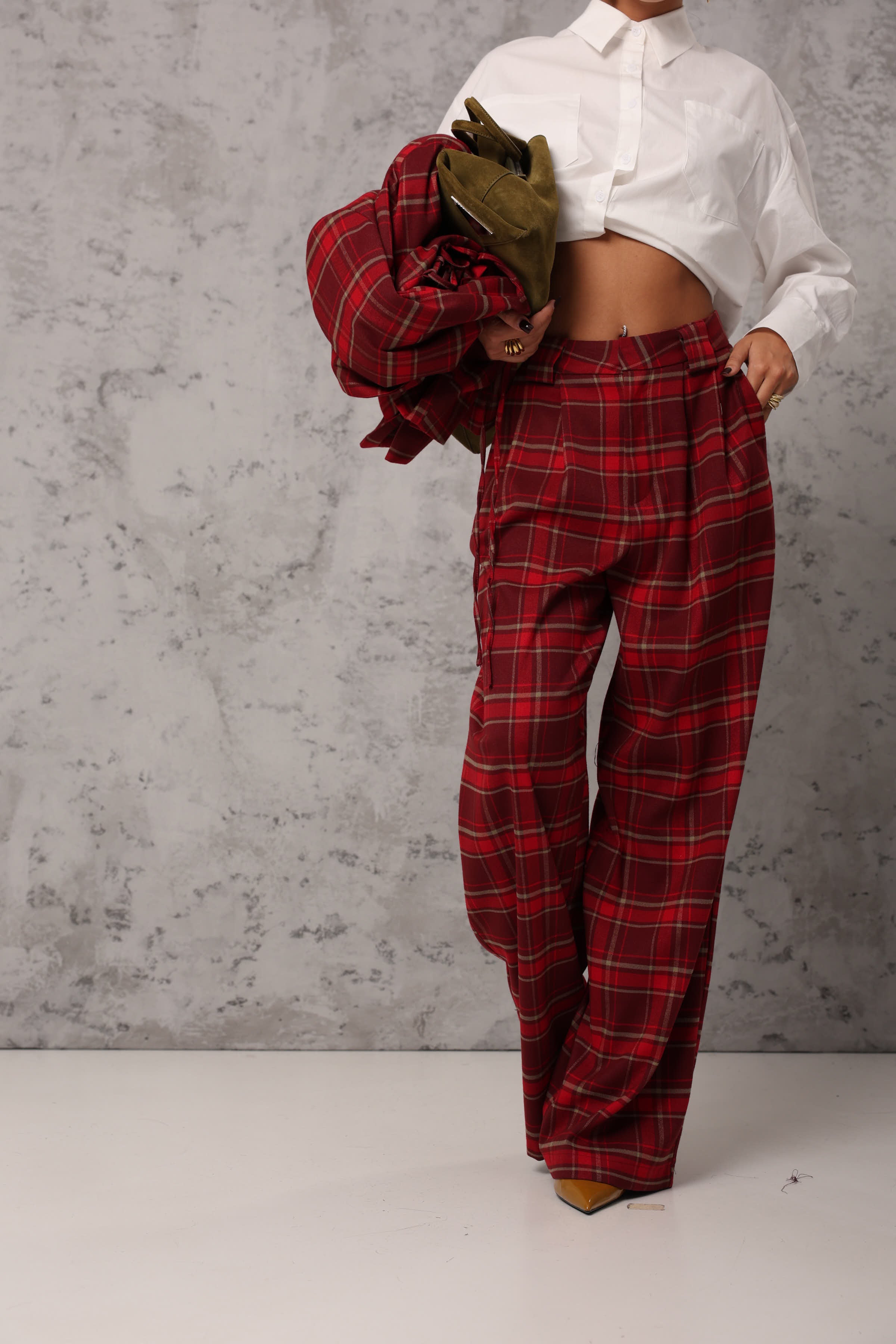 PANTALONI SCOZZESI HARRIS ROSSI