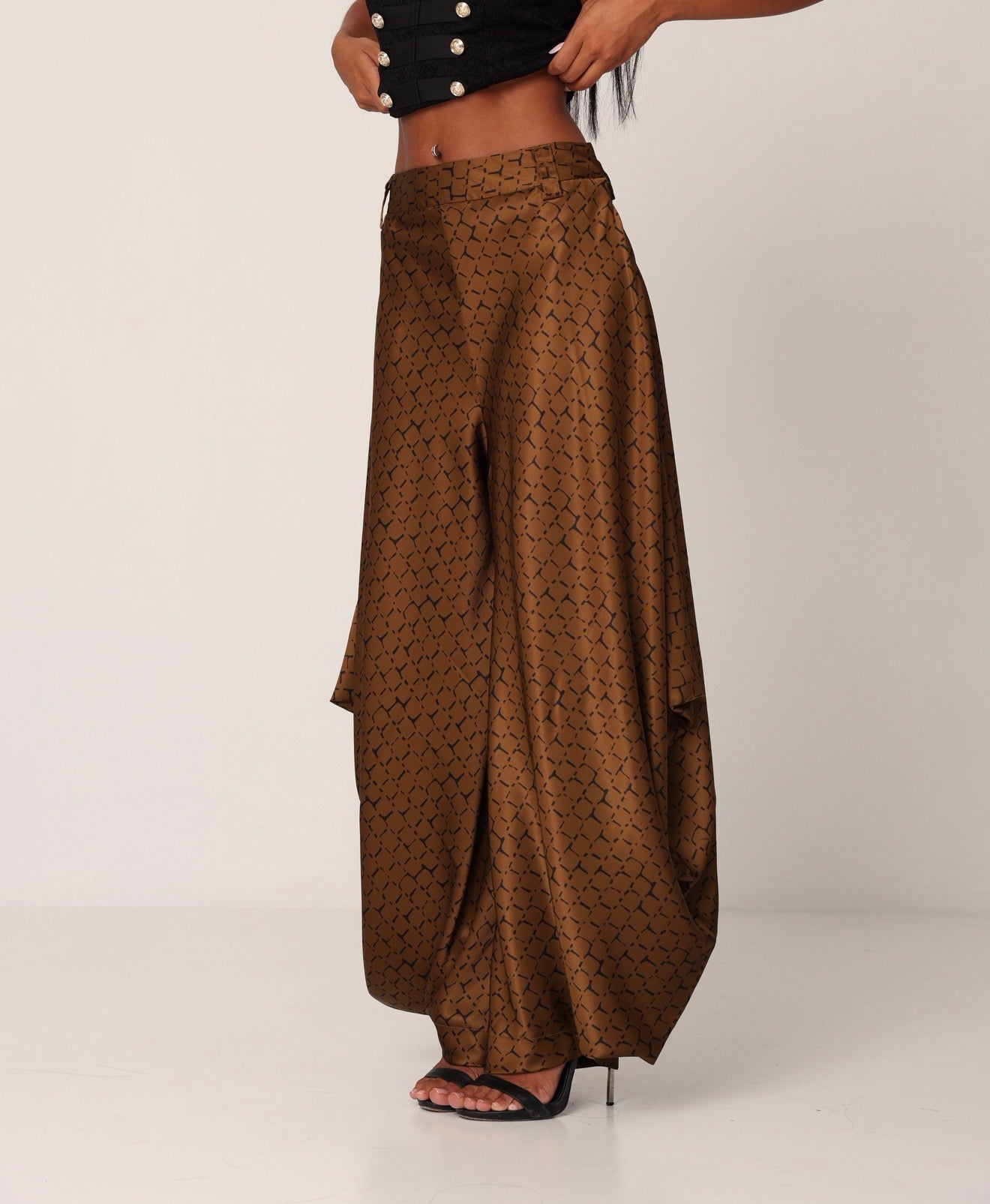 PANTALONI TULUM BRONZO/NERI