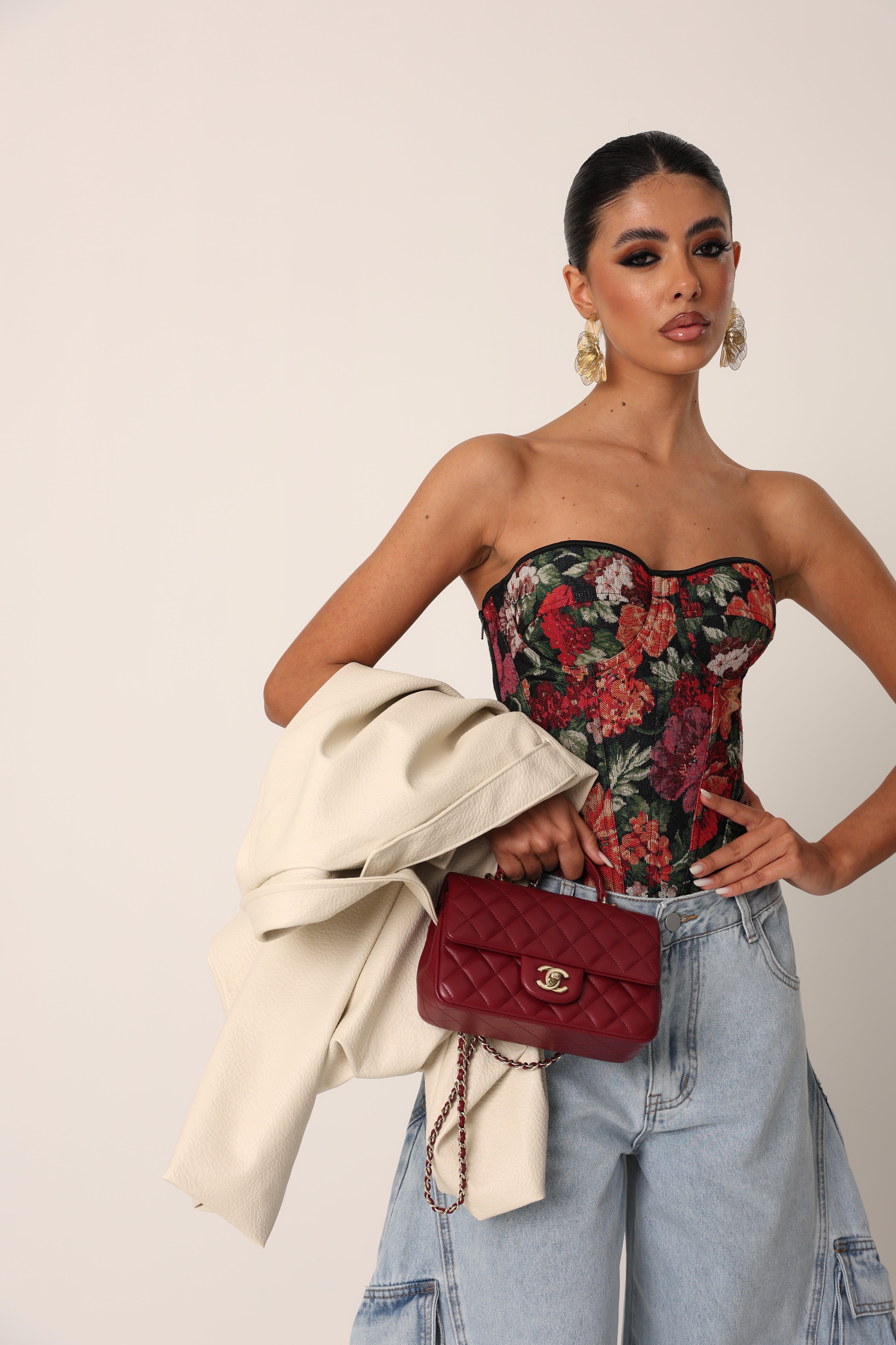 CORSETTO FIORATO SHELLEY NERO