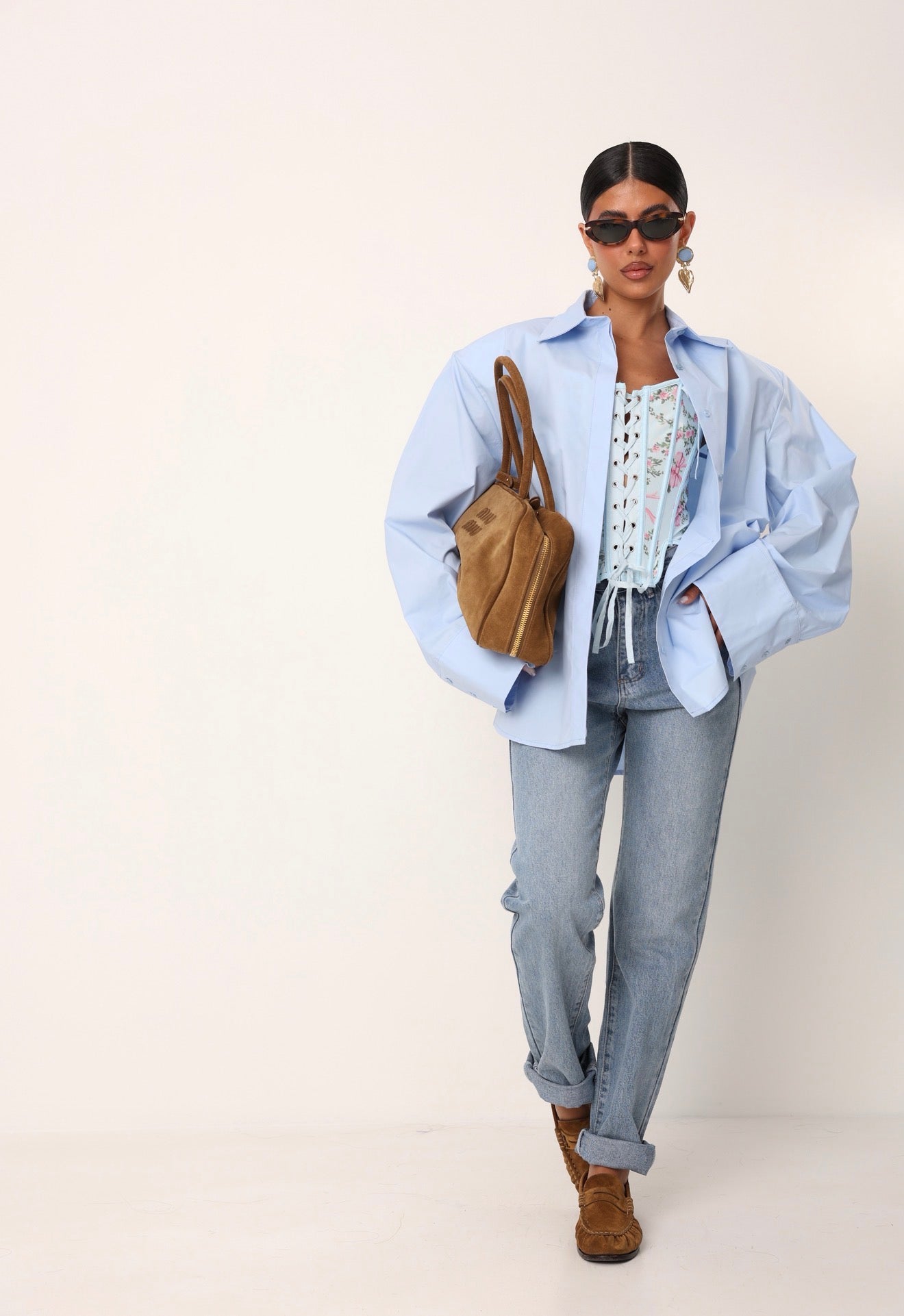 CAMICIA SPALLINE ALLEGRA AZZURRA