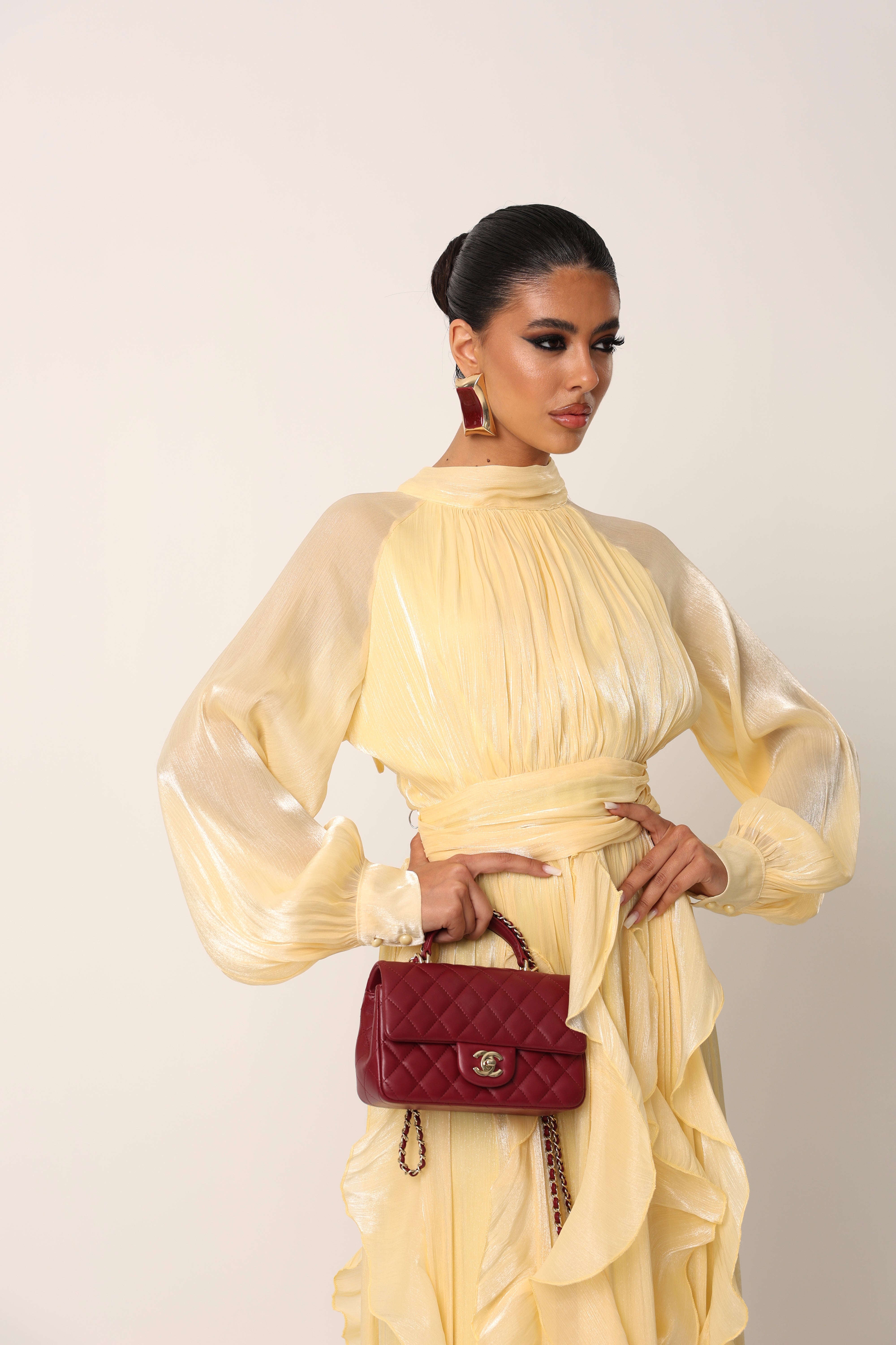 VESTITO SATINATO NADIA GIALLO