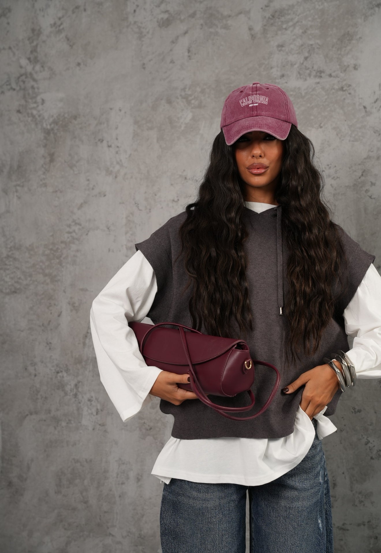 Gilet cappuccio Janine grigio
