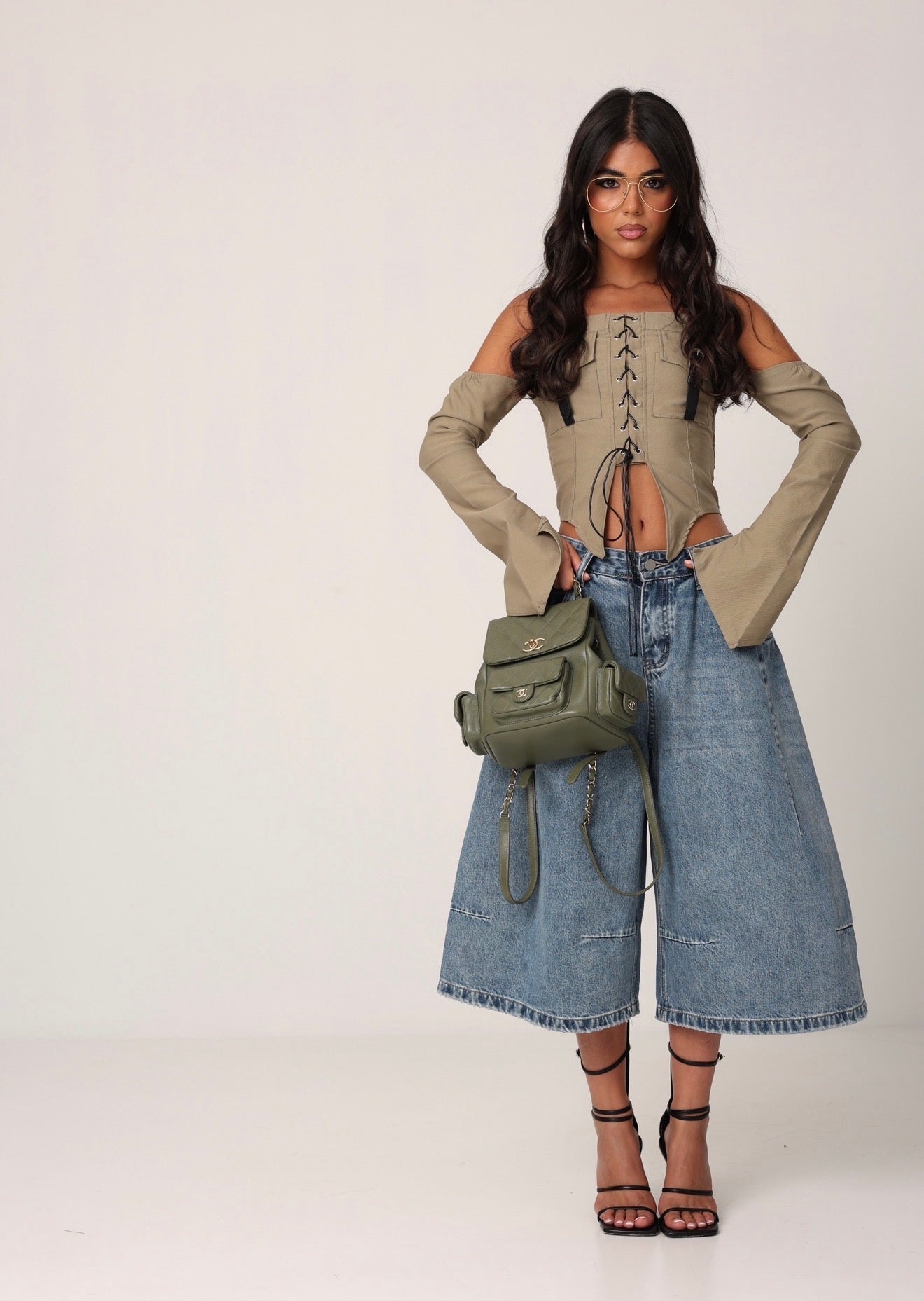 TOP STRINGHE ELDA VERDE